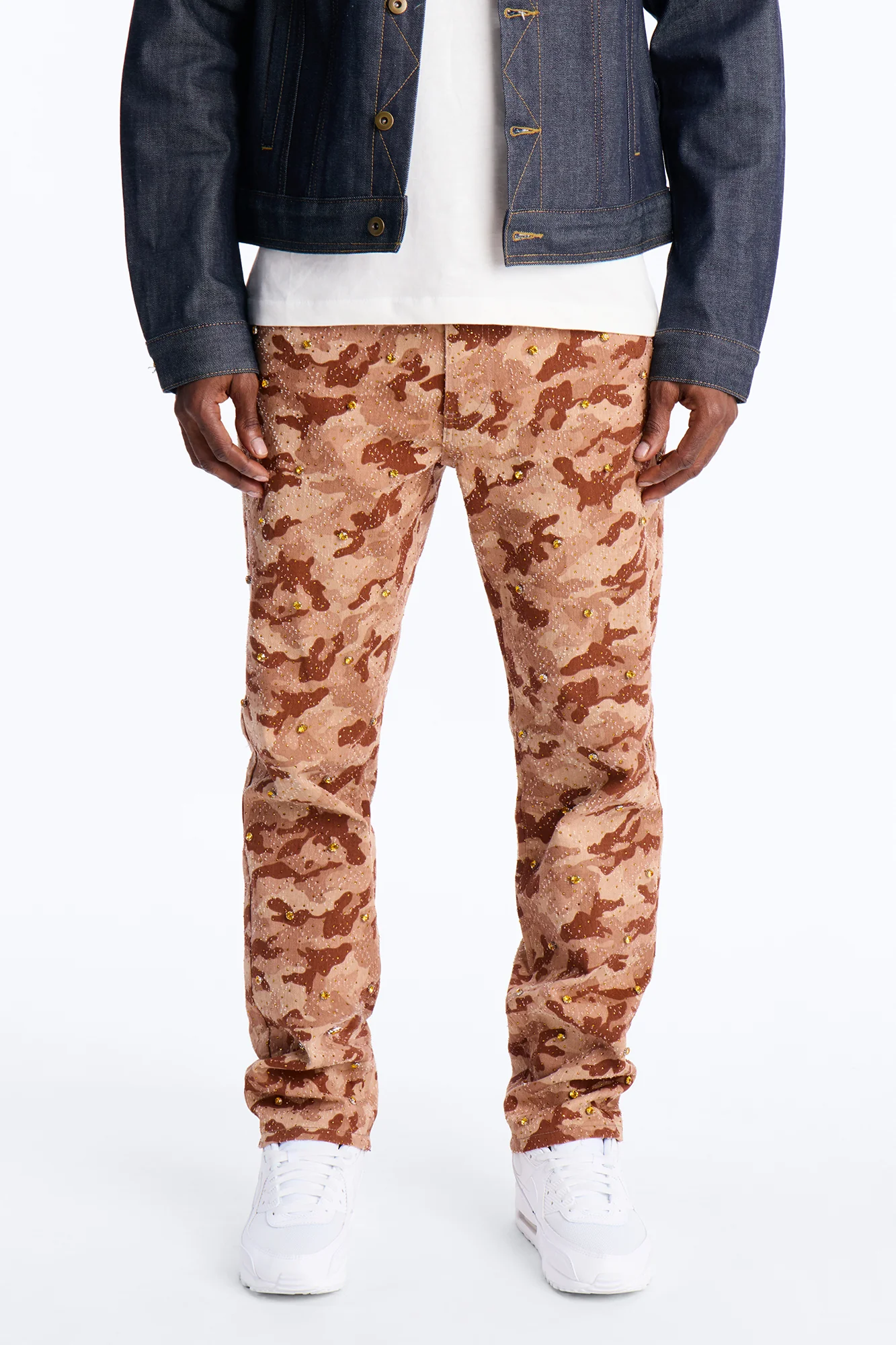 Slim Embellished Hex Pant - Chocolate - Image 3