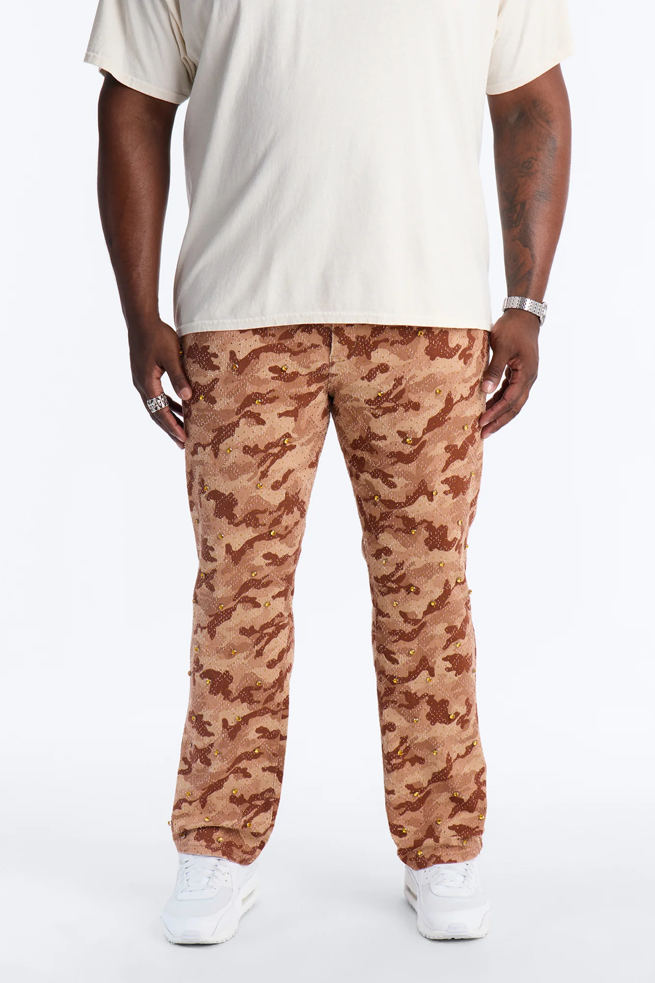 Slim Embellished Hex Pant - Chocolate - Image 6