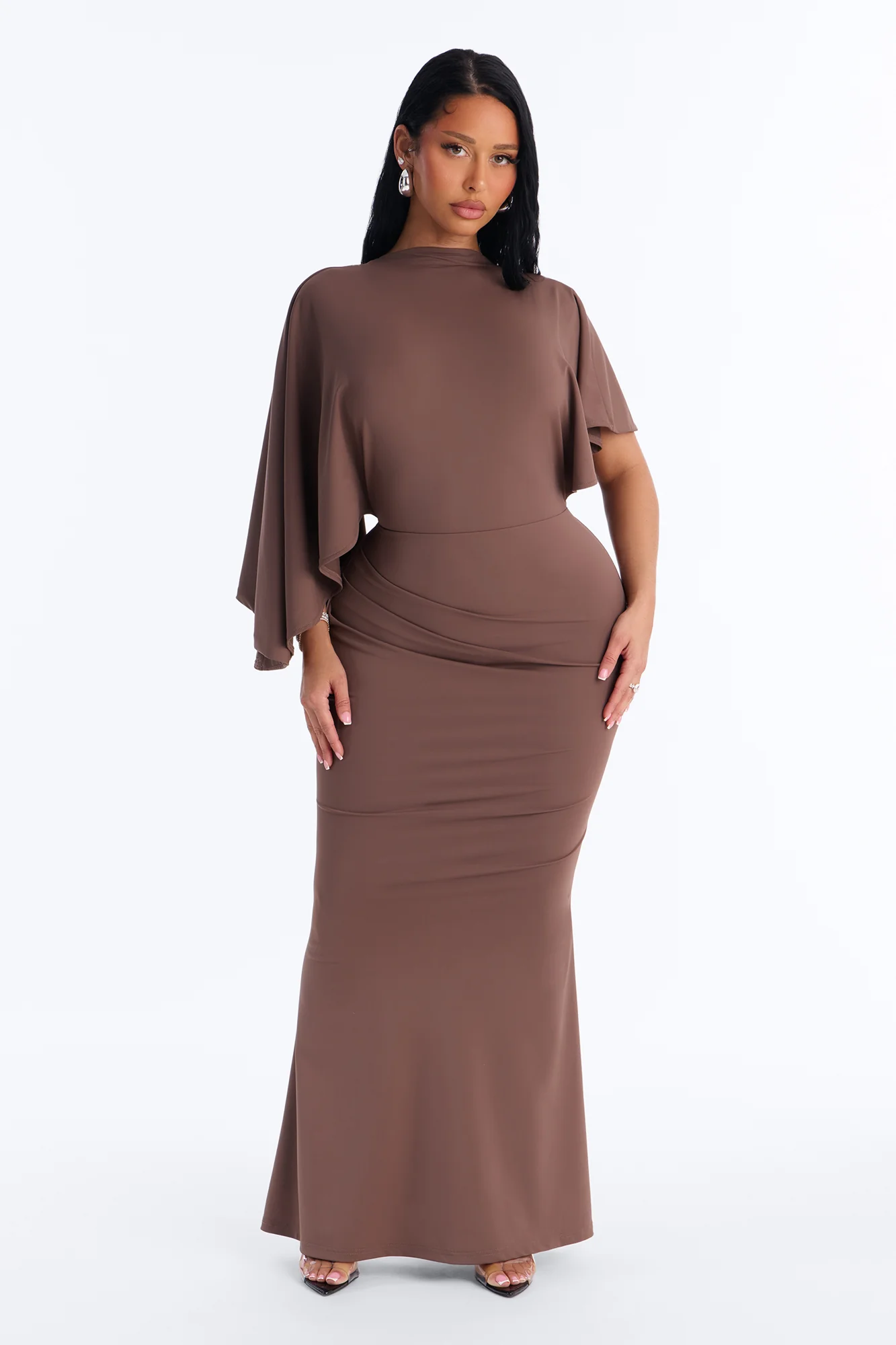 Sloane Backless Maxi Dress - Mocha - Image 2