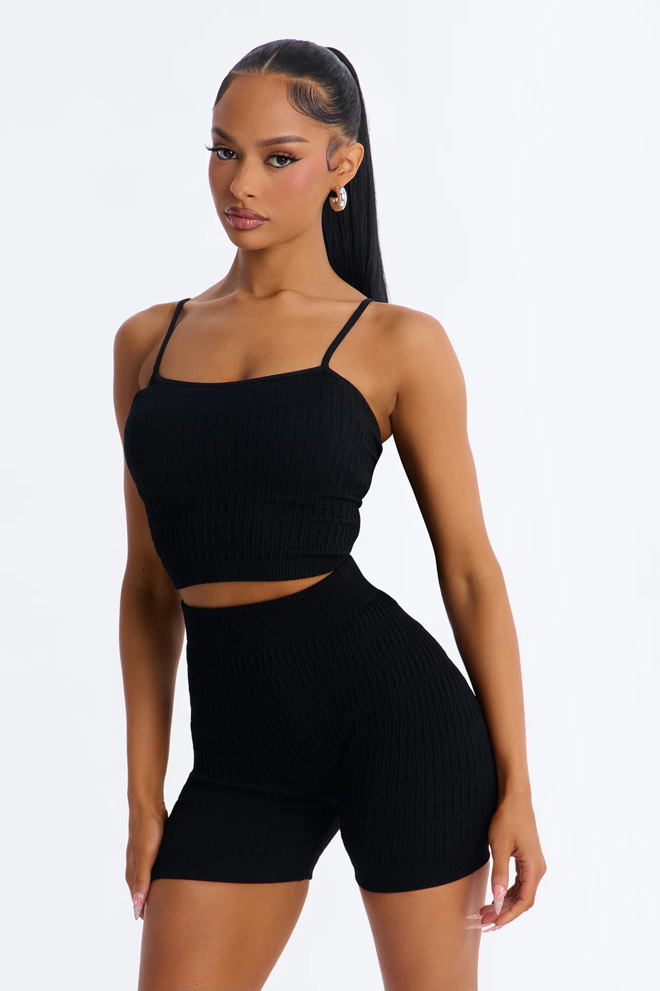 Smooth Intensions Seamless Biker Short Set - Black - Image 2