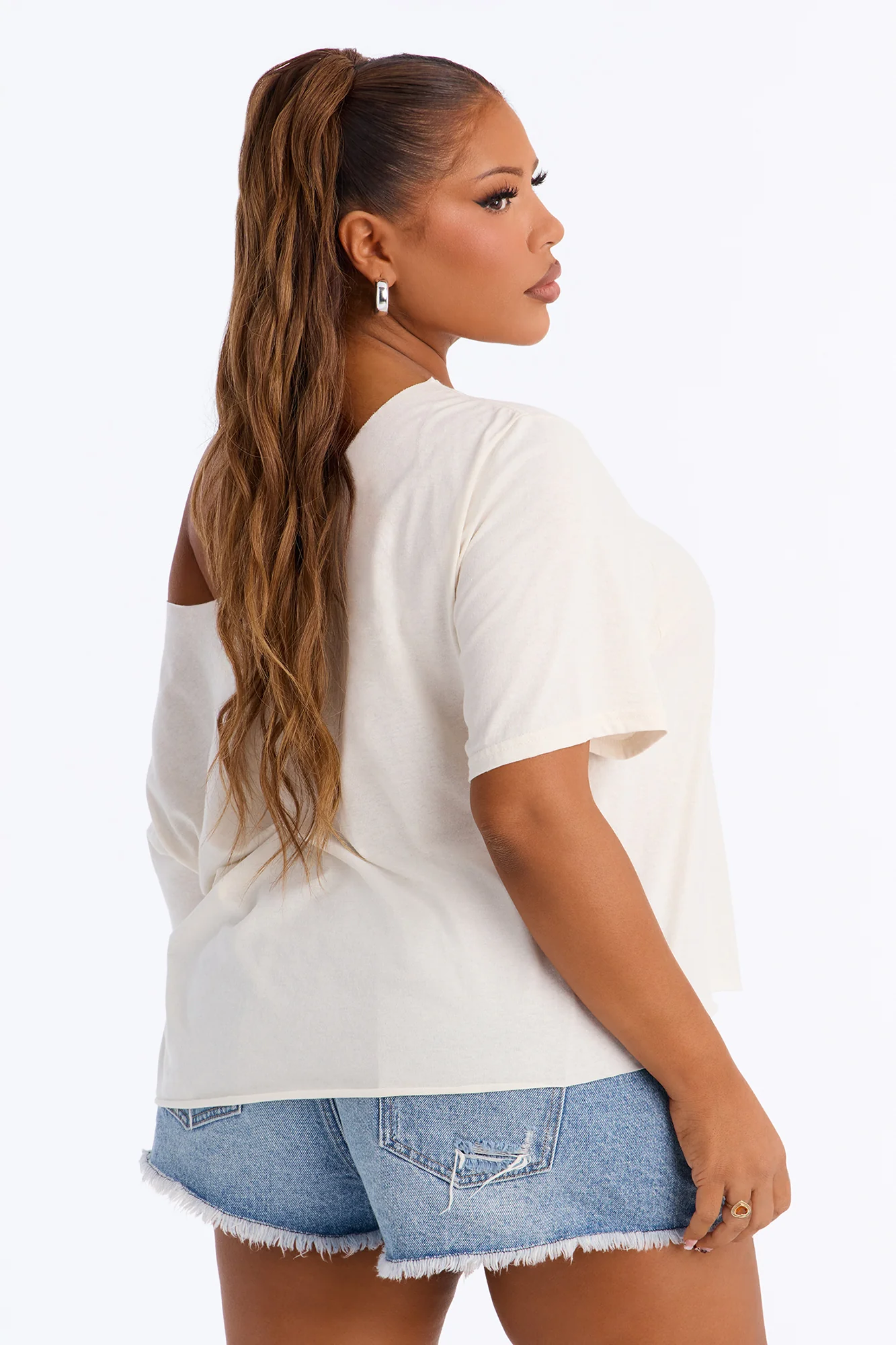 Soft Girl Era Off Shoulder Tee - Cream - Image 8