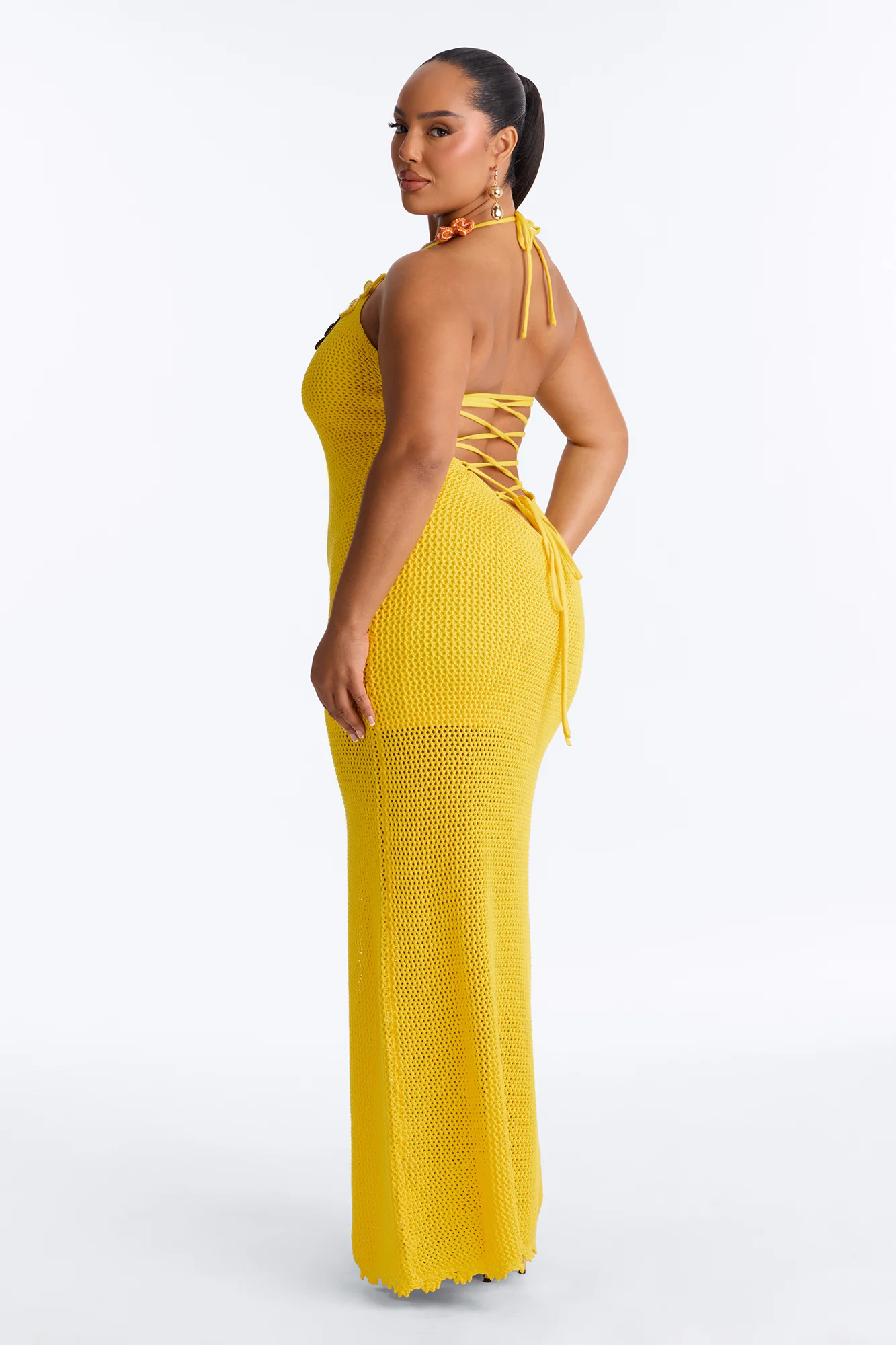 Soft Life Crochet Maxi Dress - Yellow/combo - Image 8