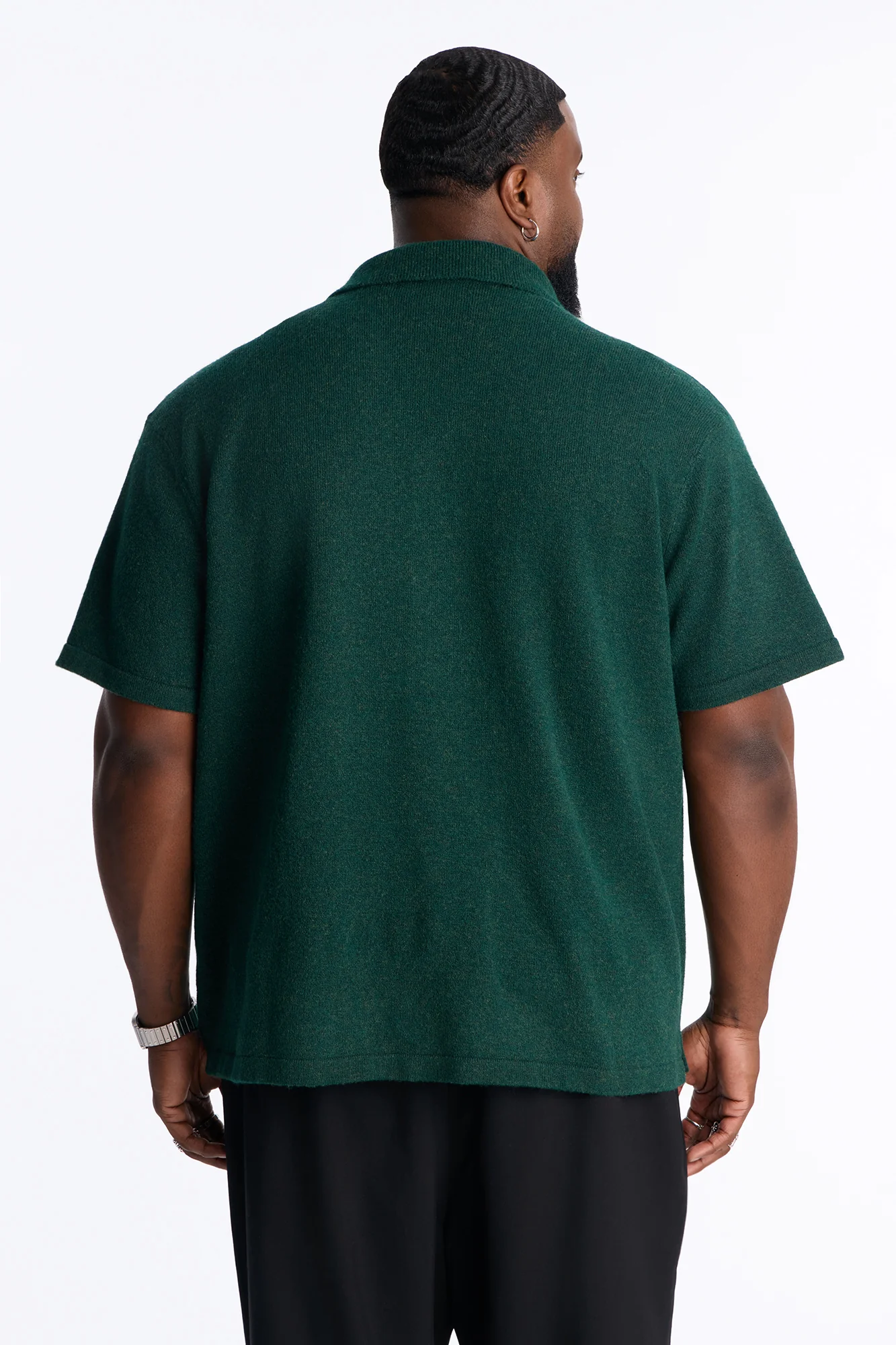 Soft Mode Relaxed Cuban Collar Button Up Shirt - Green - Image 10