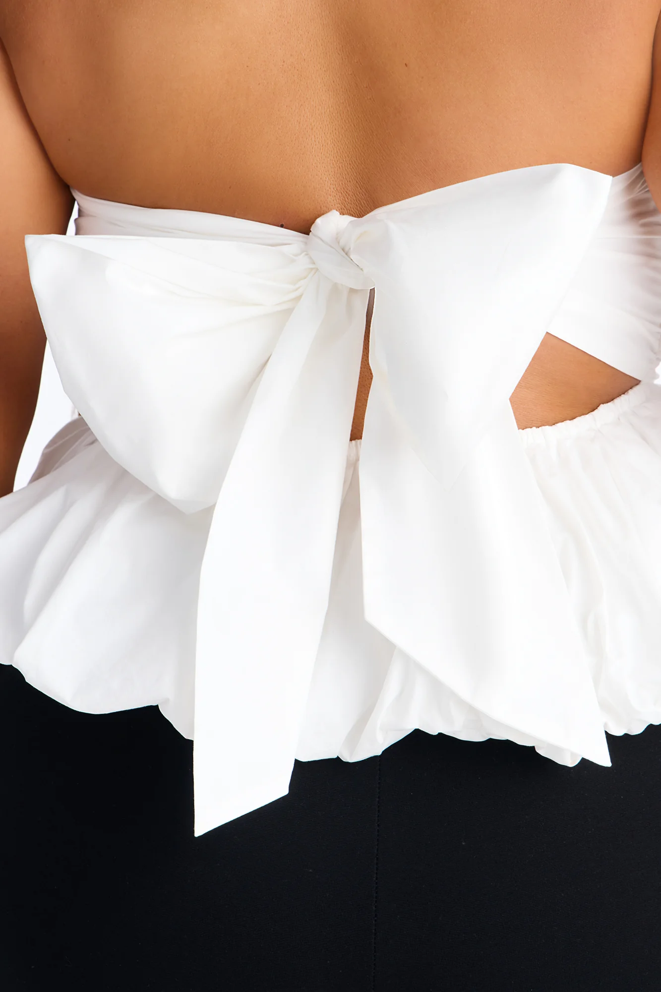 Softly In Love Bubble Hem Poplin Top - White - Image 8