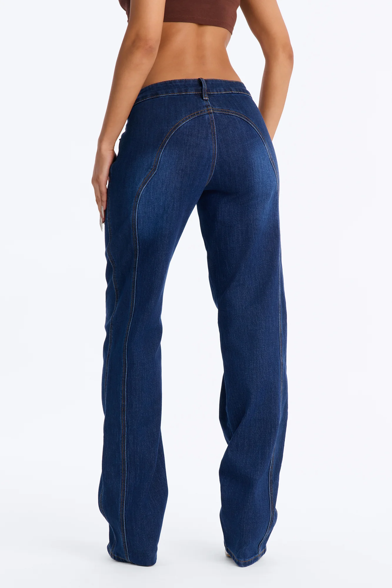 Soho Low Rise Stretch Straight Leg Jeans - Dark Wash - Image 4