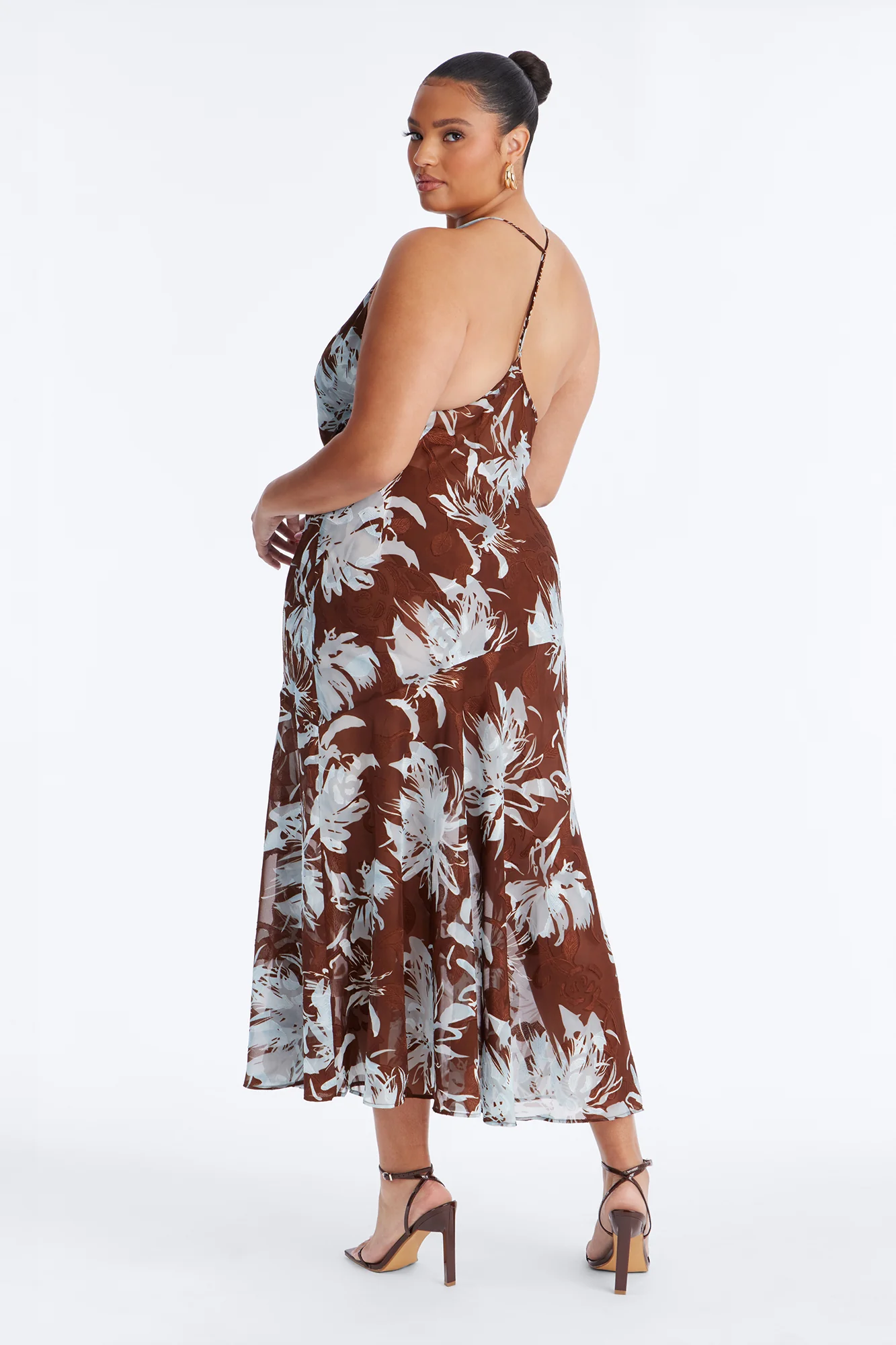 Soleil Sheer Metallic Maxi Dress - Brown/combo - Image 7
