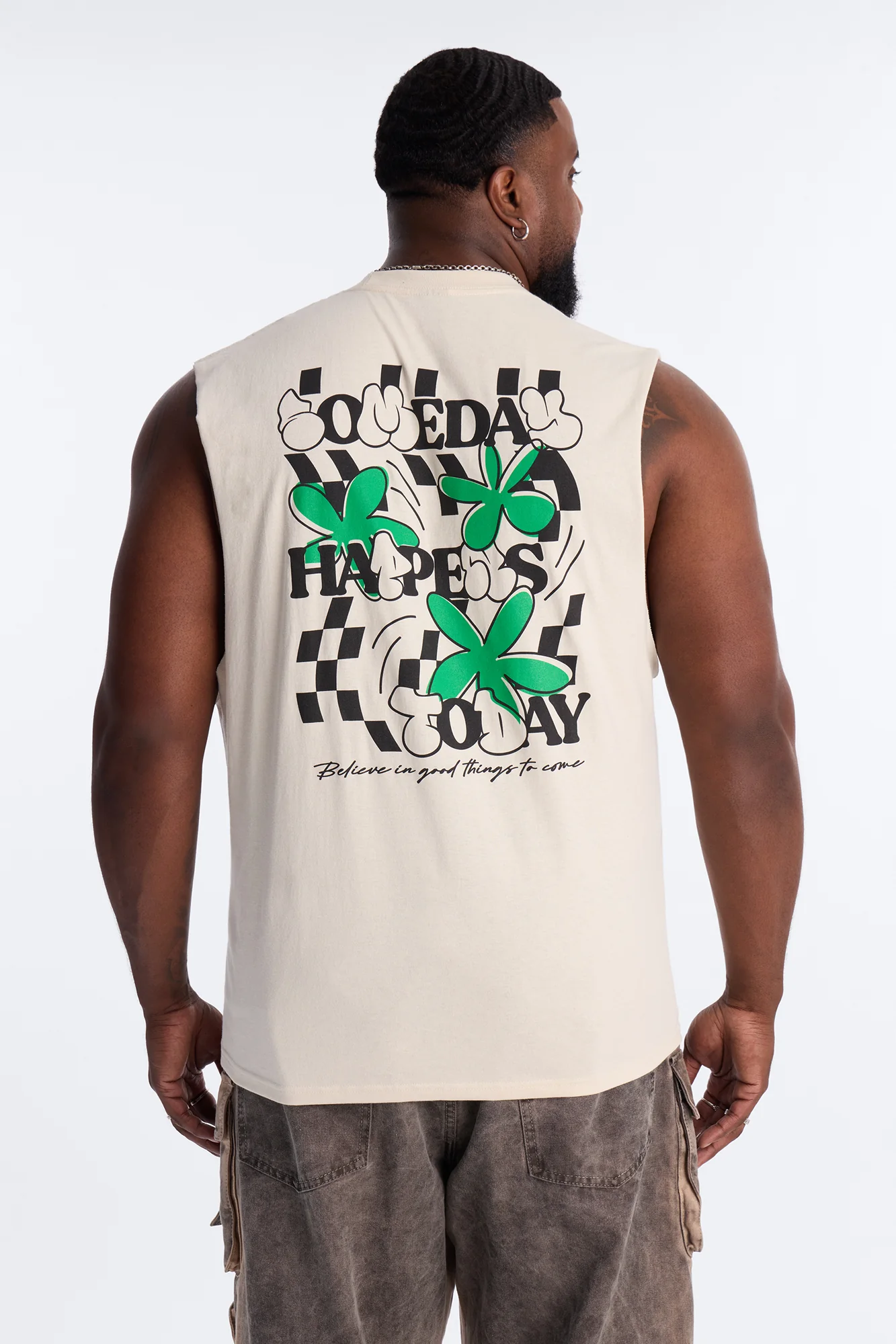 Someday Happens Today Muscle Tee - Cream - Image 5