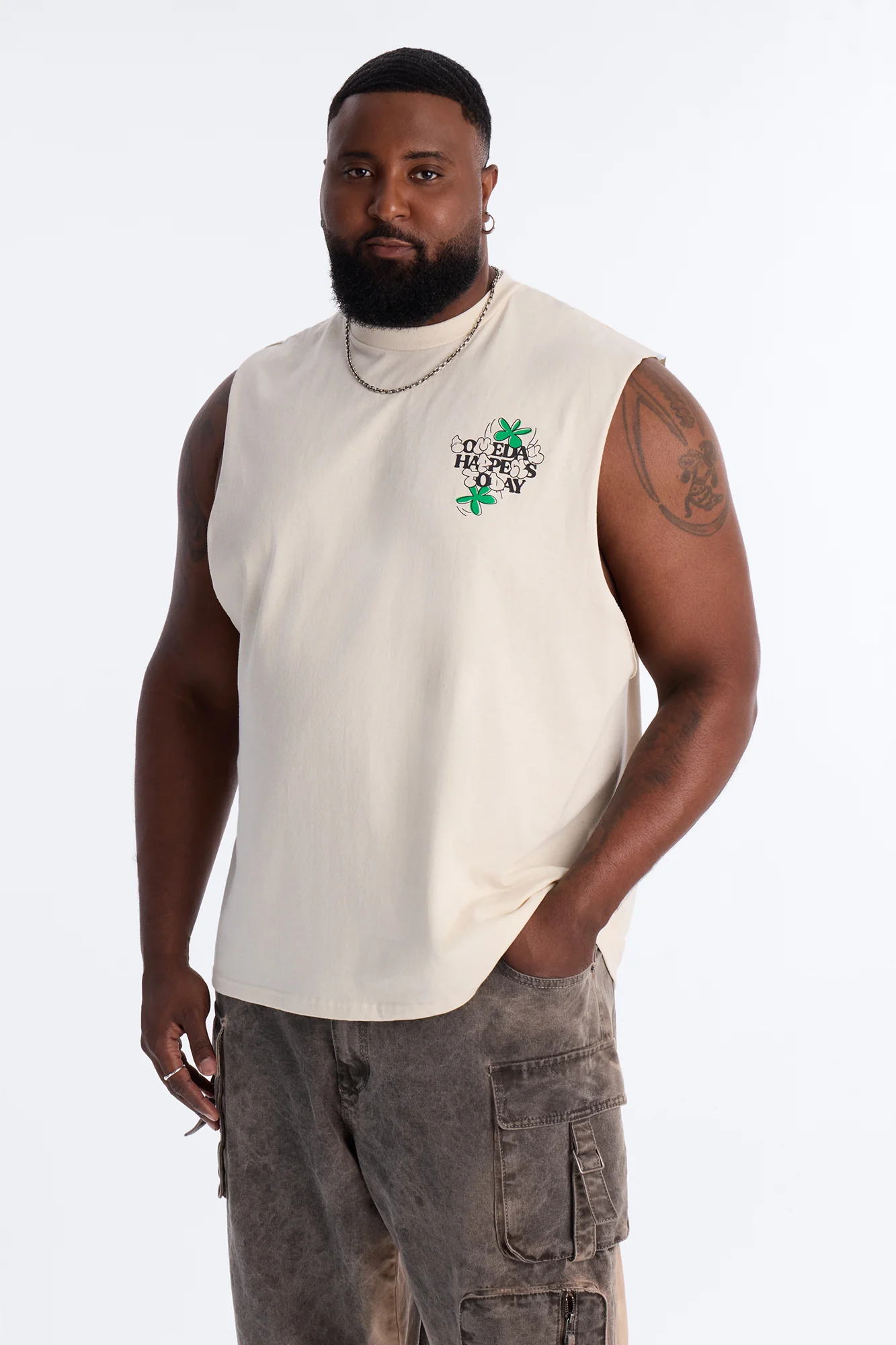 Someday Happens Today Muscle Tee - Cream - Image 8