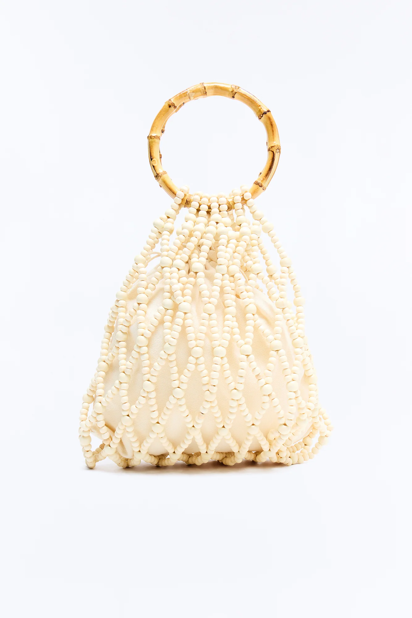 Somedays Beaded Satchel Handbag - Ivory - Image 3