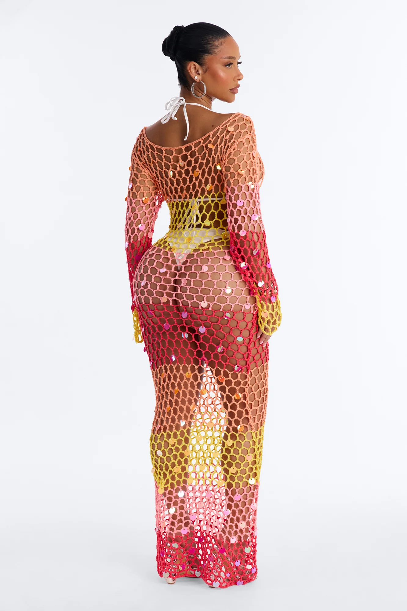 Something New Long Sleeve Maxi Coverup - Pink/combo - Image 8