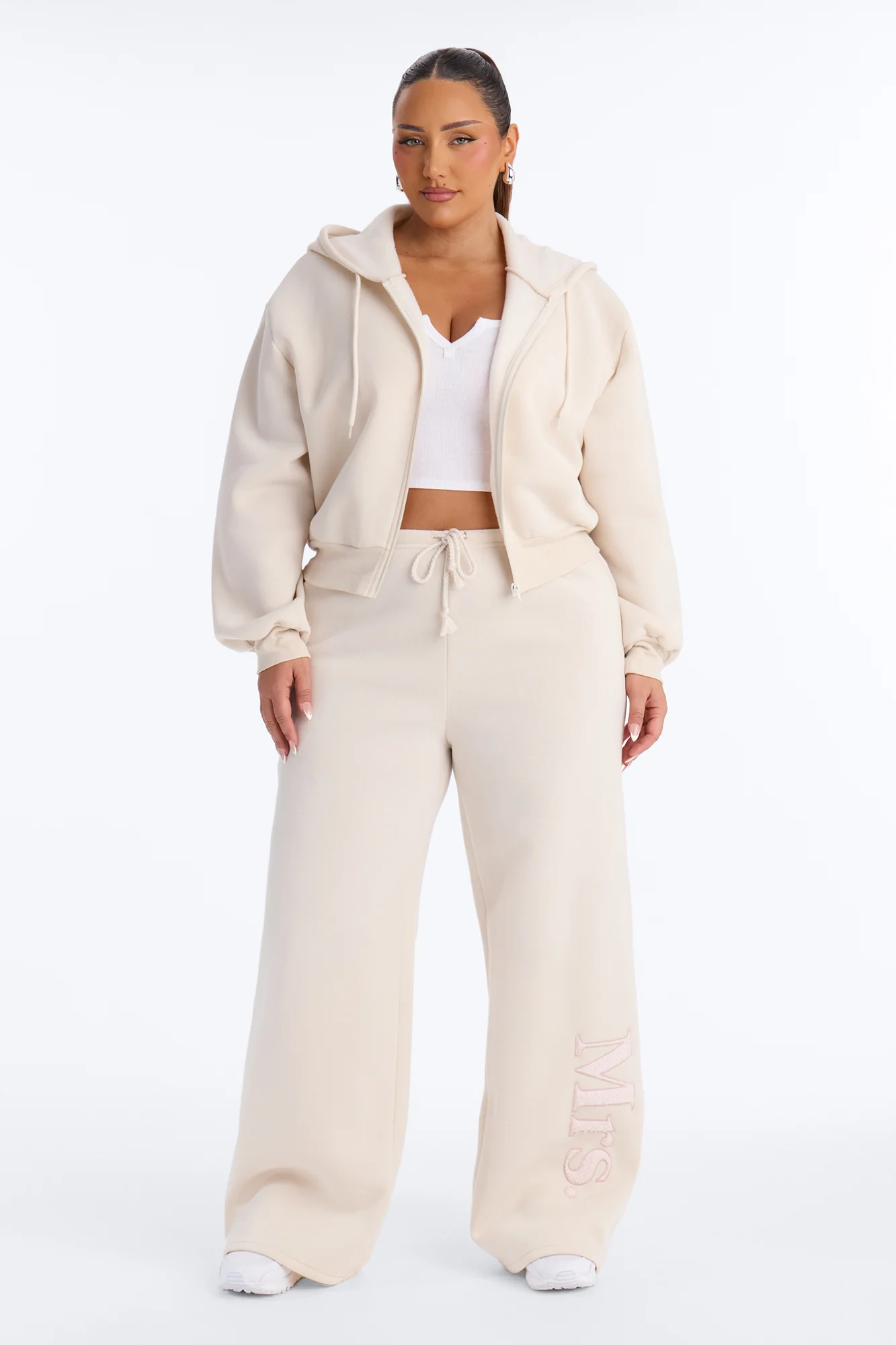 Soon To Be Mrs Fleece Pant Set - Cream - Image 8
