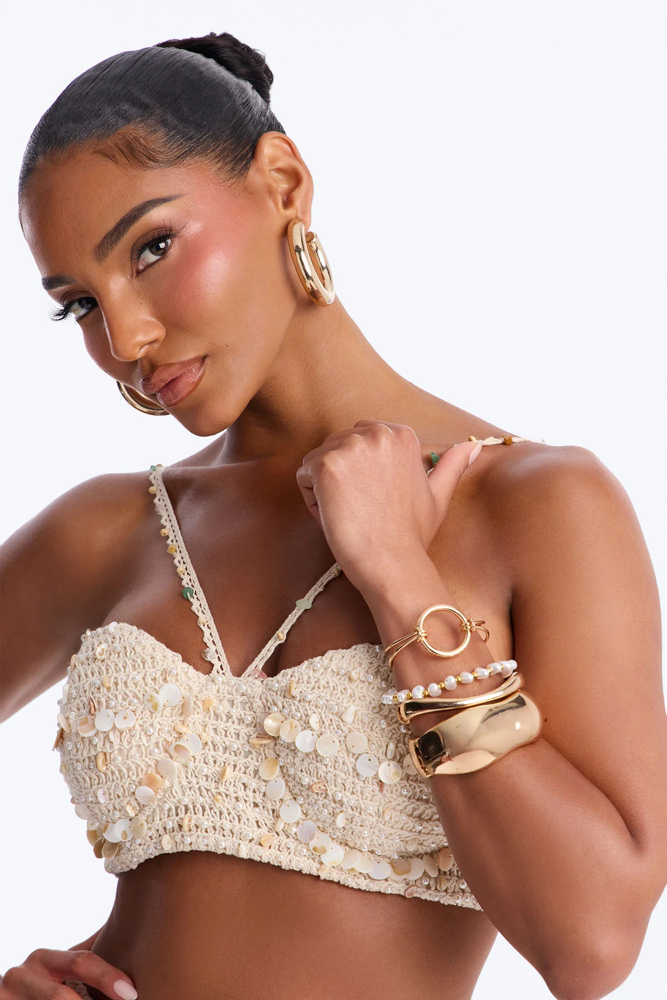 Sophie 4 Piece Multi Bracelet Set - Gold - Image 3