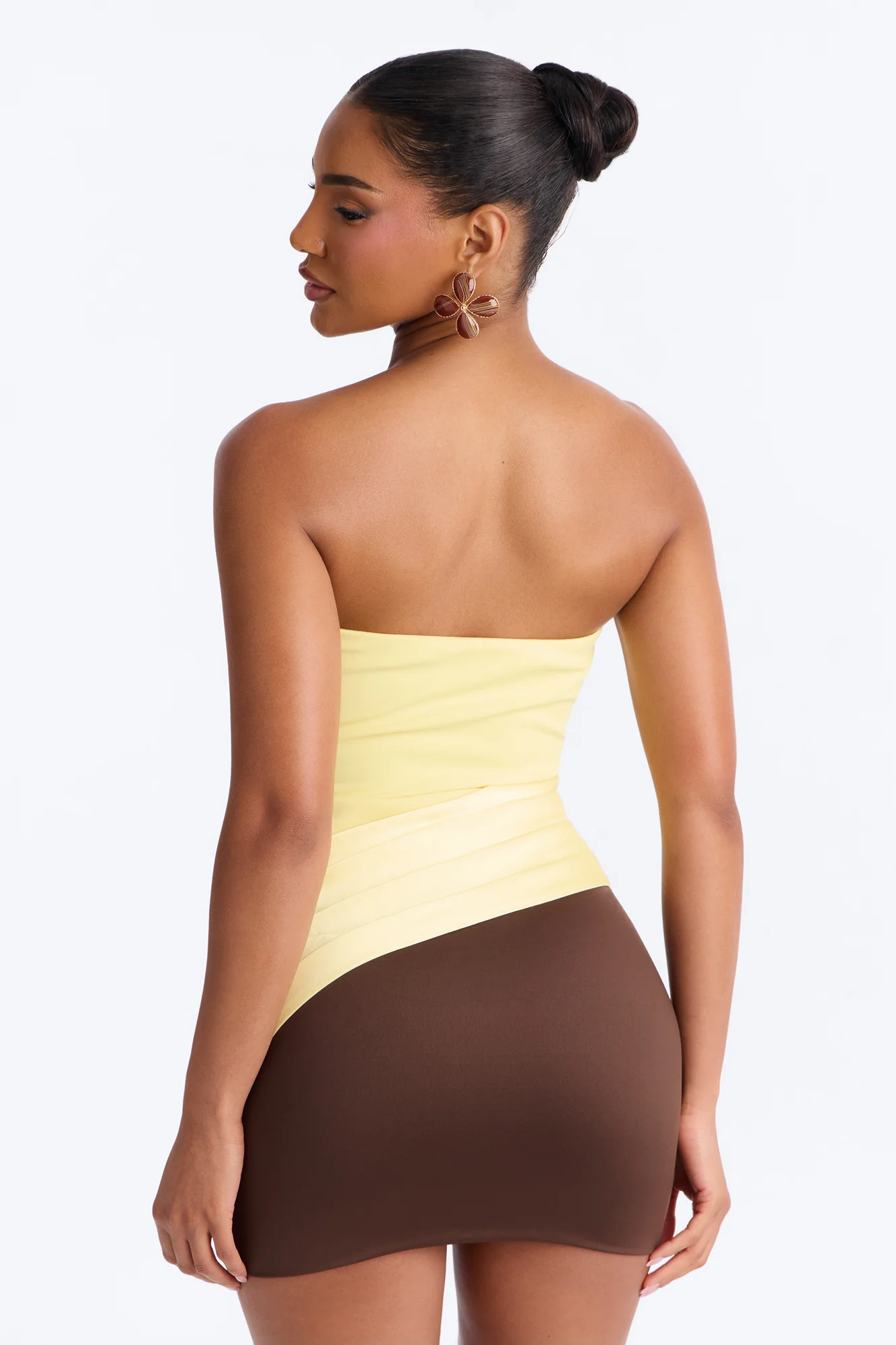 Sophistication Served Pleated Satin Corset - Butter Yellow - Image 3