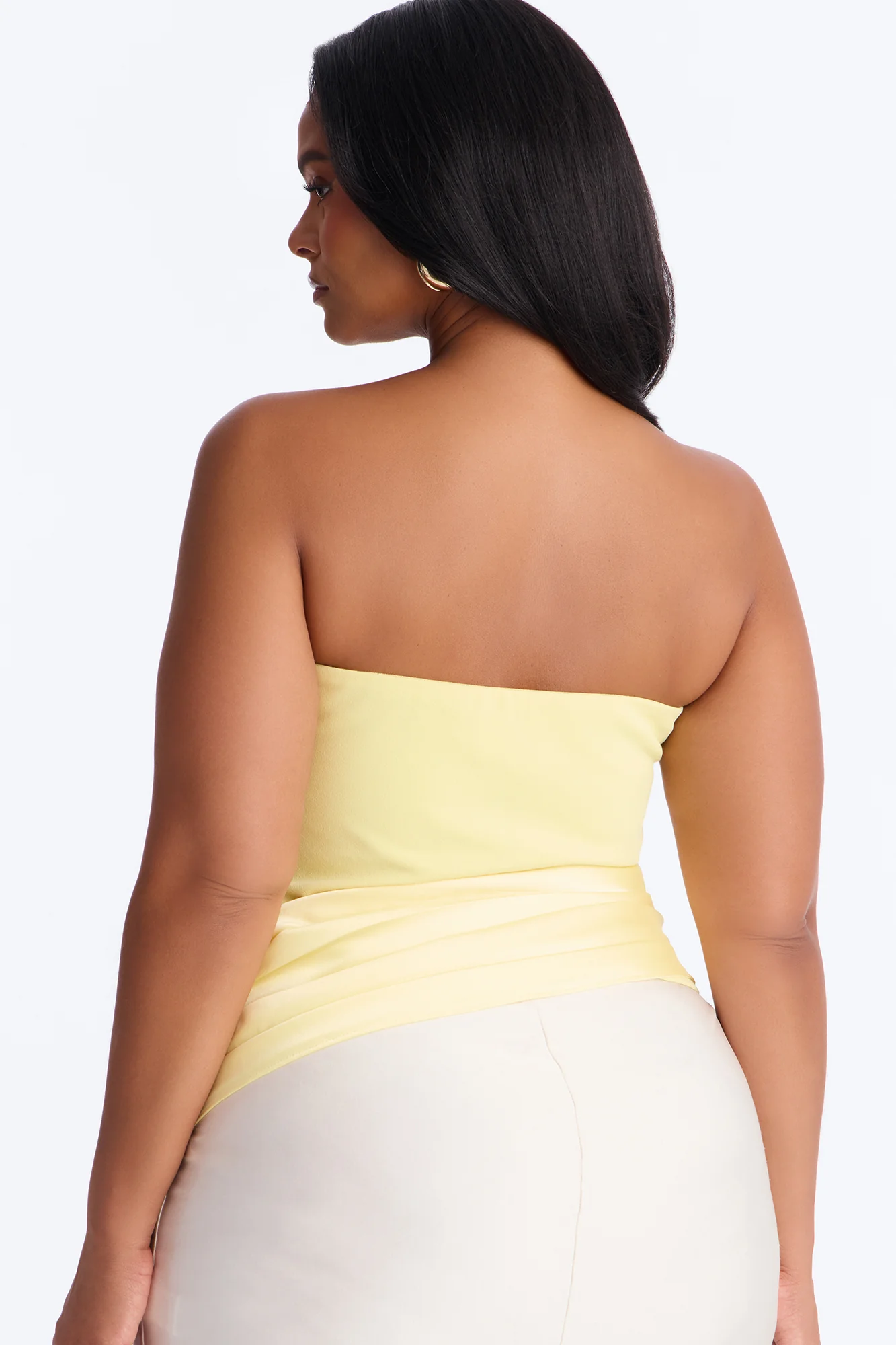Sophistication Served Pleated Satin Corset - Butter Yellow - Image 7