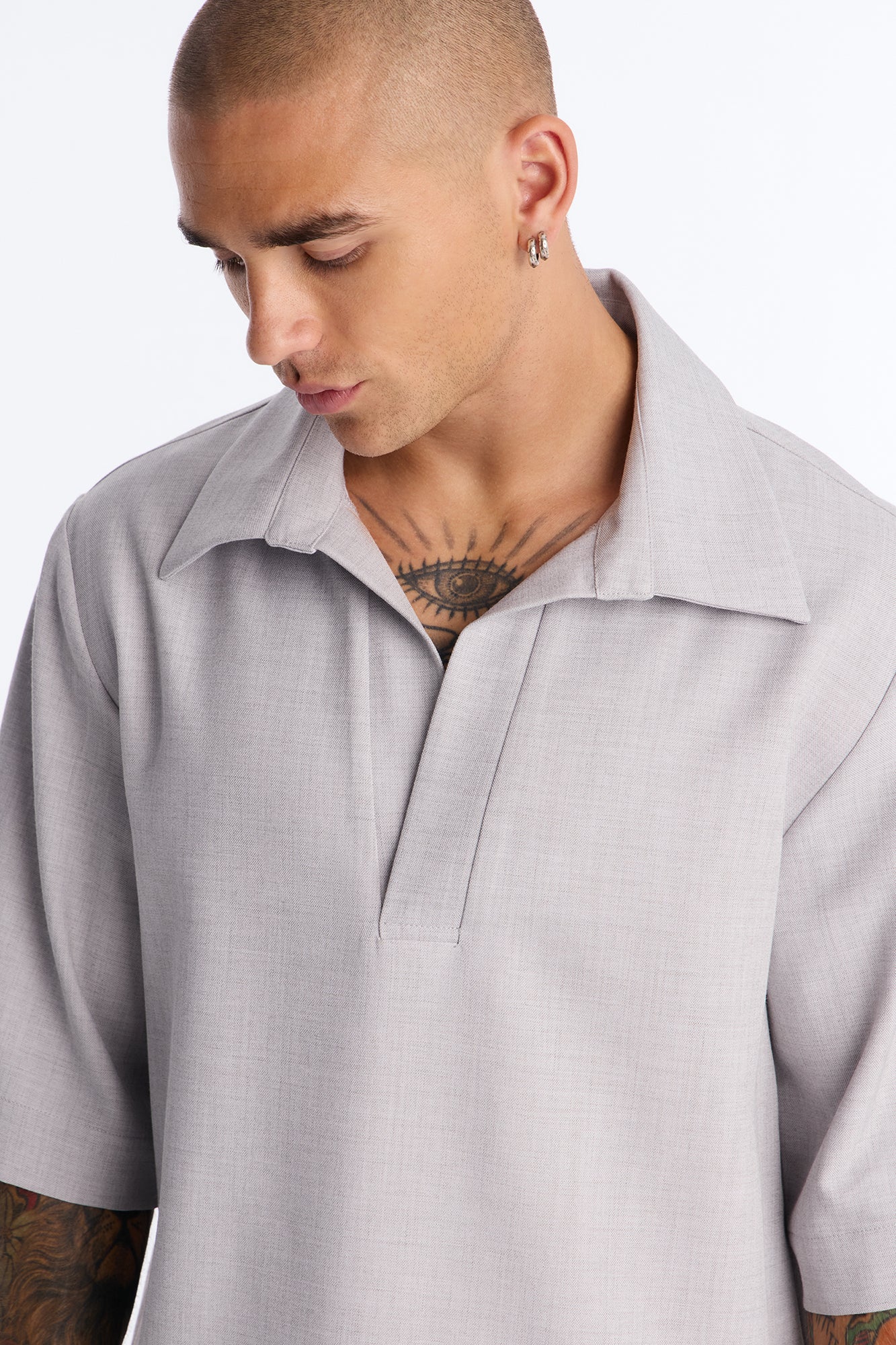 Sorrento Relaxed Polo - Grey - Image 3