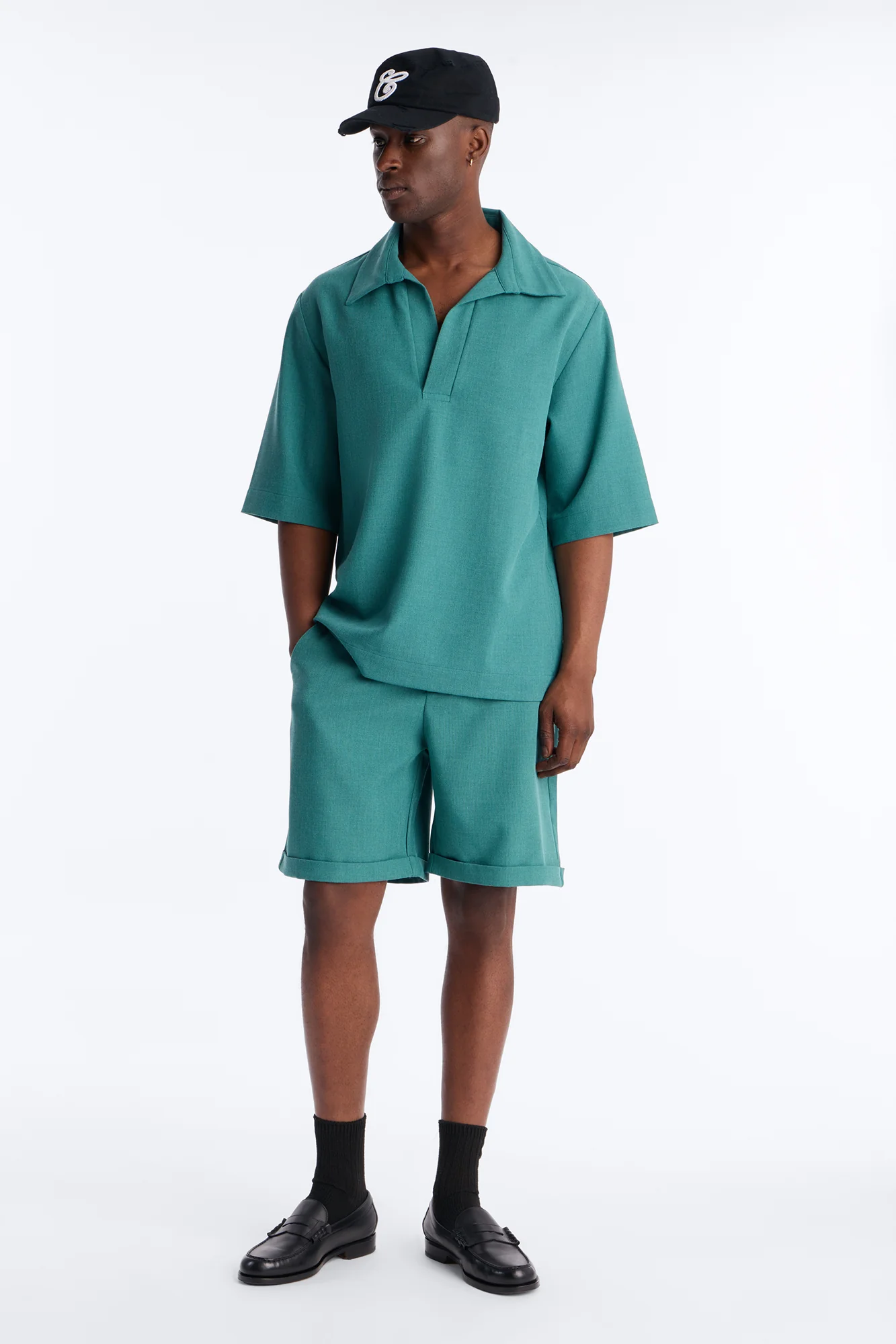 Sorrento Relaxed Trouser Short - Teal - Image 2