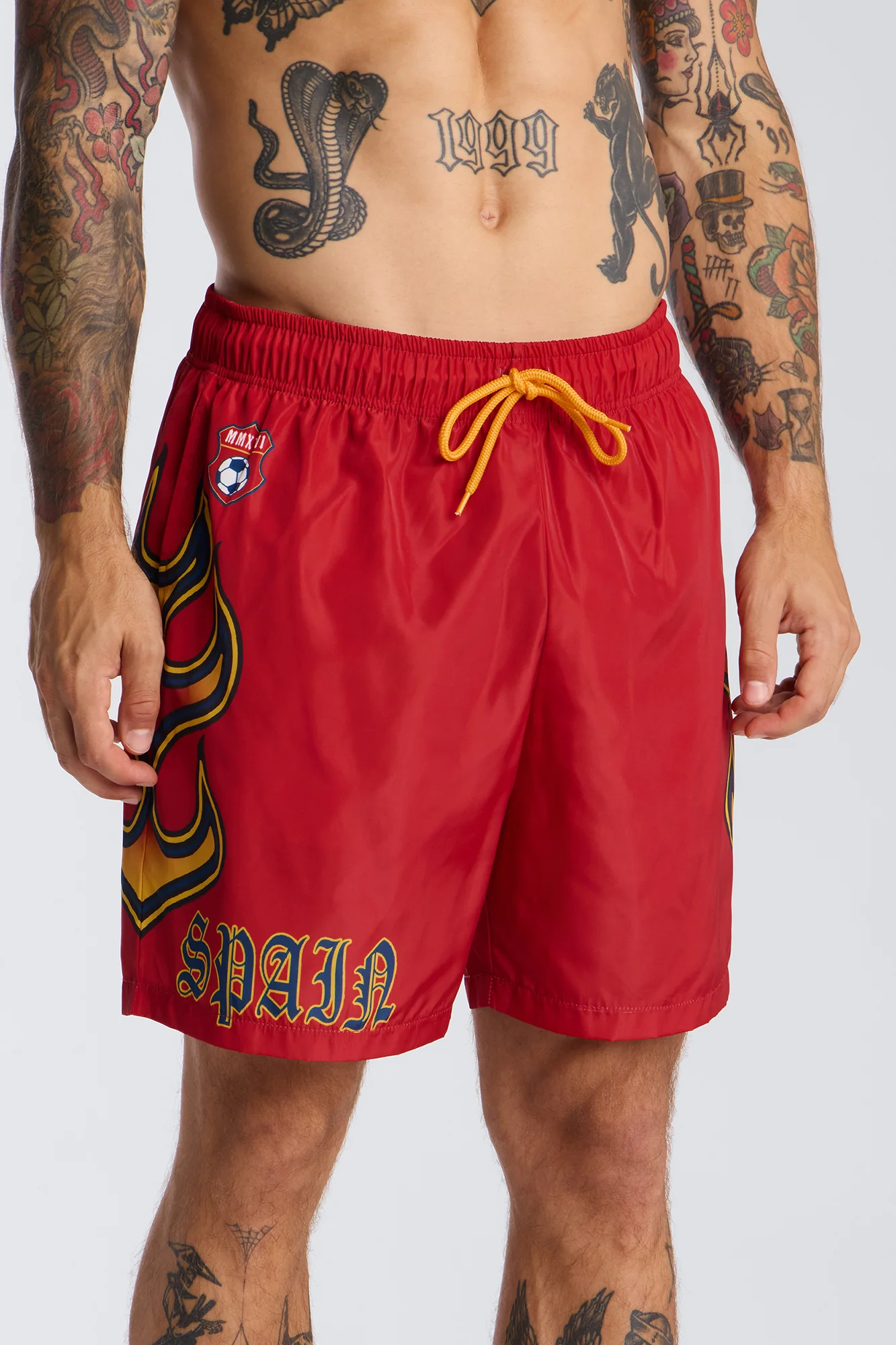 Spain Circuit Velocity Swim Trunk 7″ - Red/combo