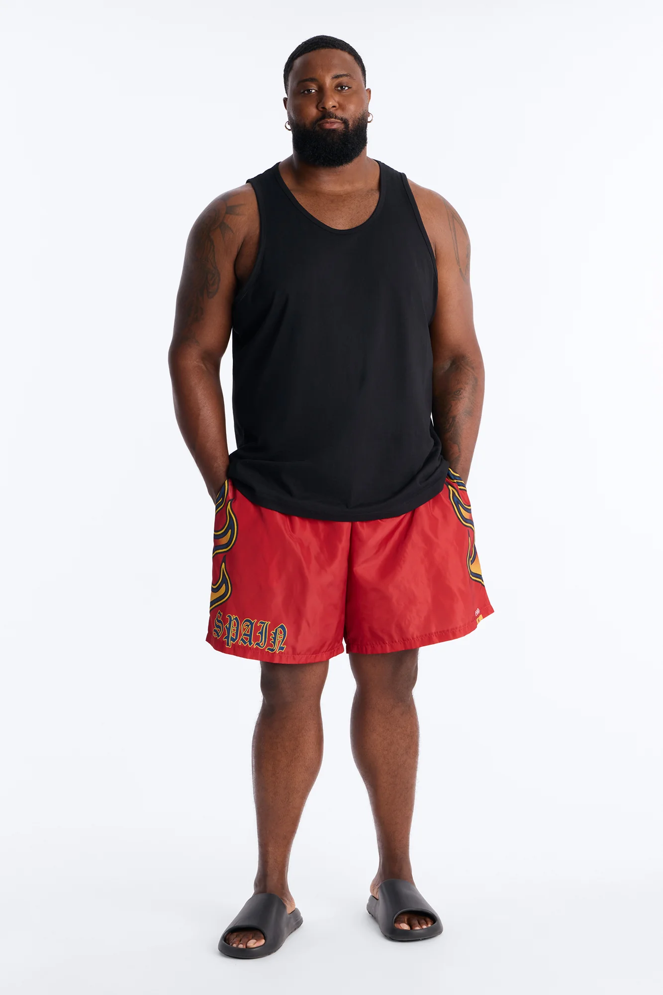Spain Circuit Velocity Swim Trunk 7″ - Red/combo - Image 6