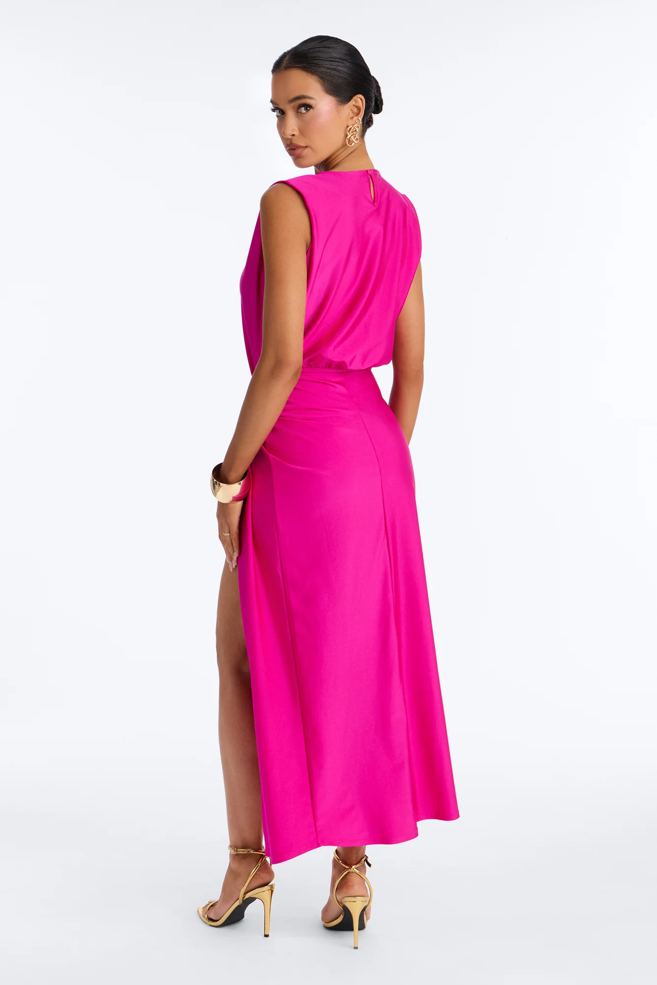 Spice It Up Midi Dress - Fuchsia - Image 4