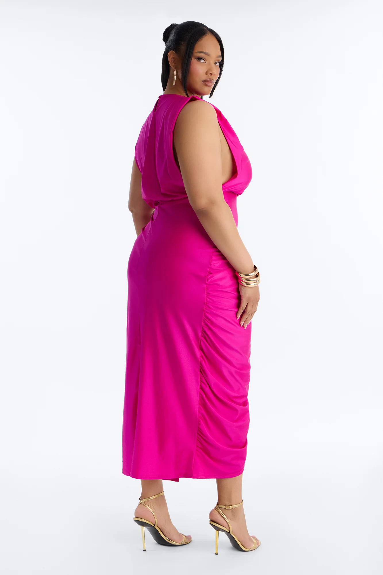 Spice It Up Midi Dress - Fuchsia - Image 7
