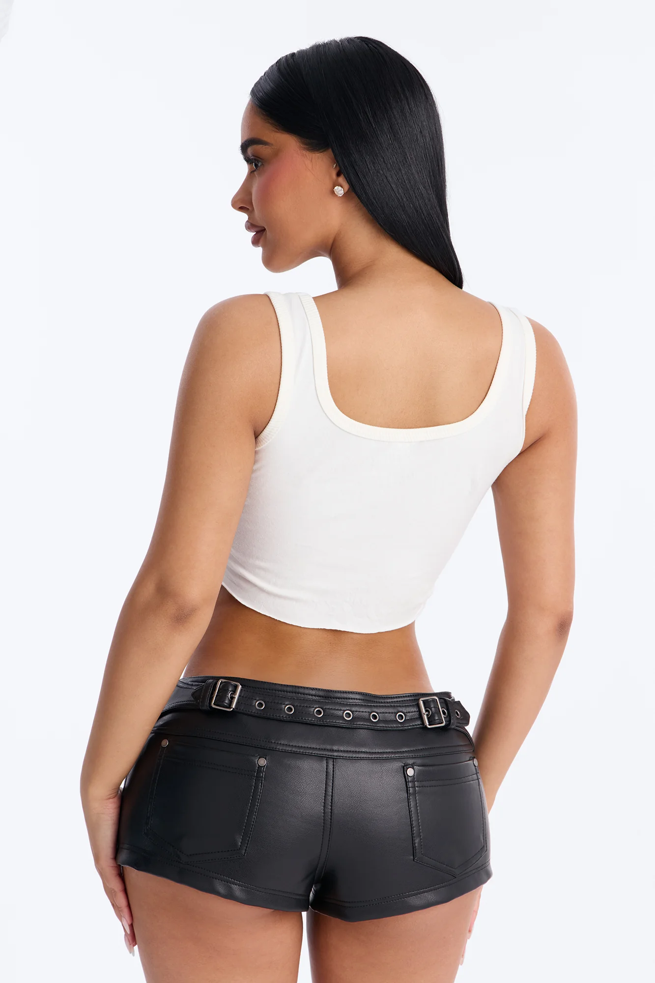 Spicy Little Senorita Ribbed Cropped Tank - White - Image 4