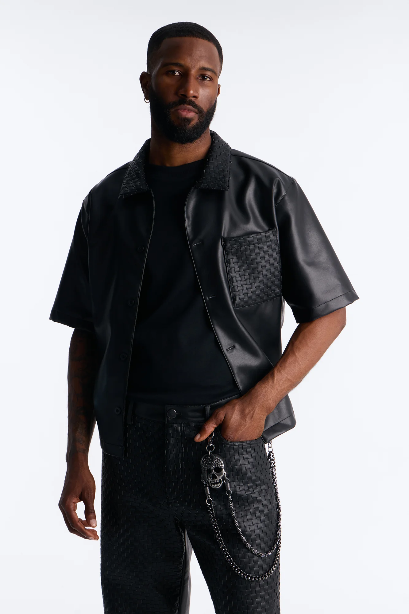 Spiked Skull Chain Link Layered Pant Chain - Gunmetal - Image 2