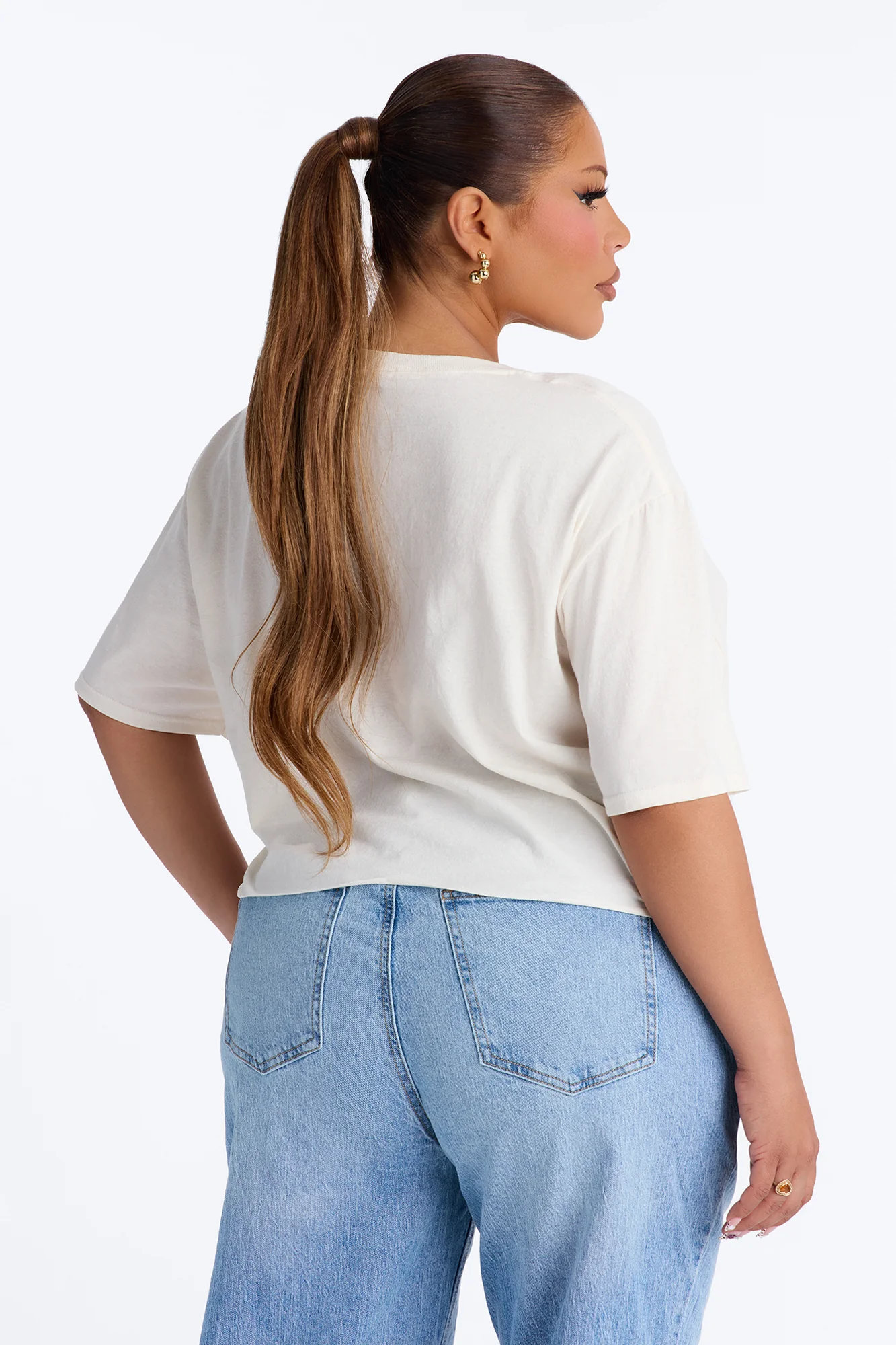 St. Tropez Cropped Baby T-Shirt - Off White - Image 8