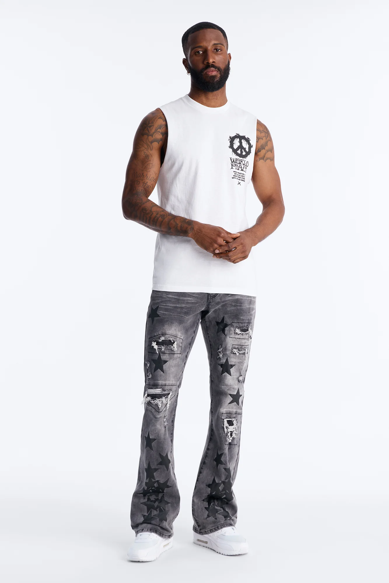 Stacked Skinny Flare Cosmo Jean - Black Wash - Image 2