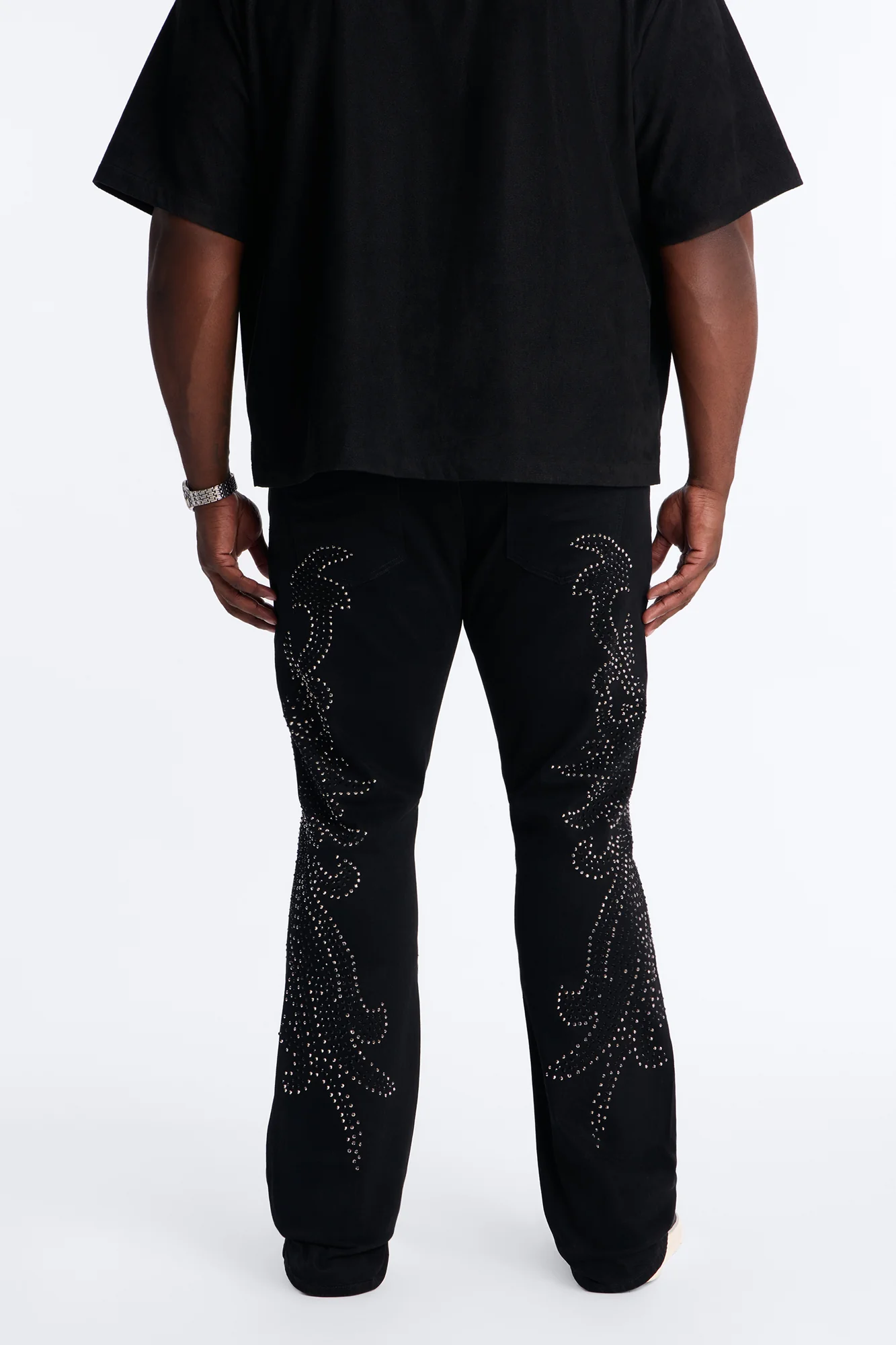 Stacked Skinny Flare Electric Storm Jean - Black - Image 10