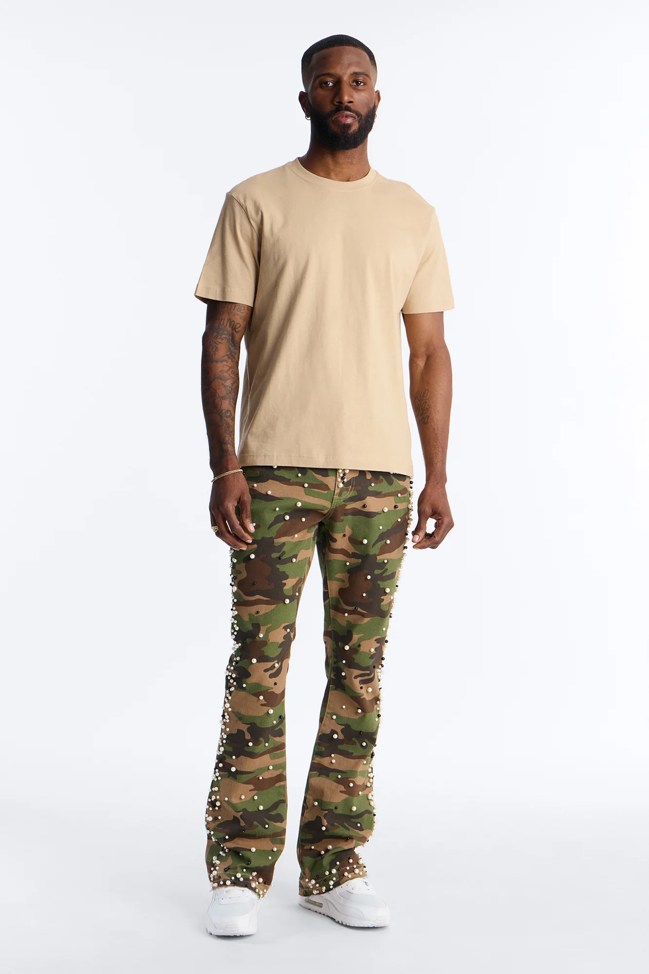 Stacked Skinny Flare Pearl Camo Jean - Camouflage - Image 2