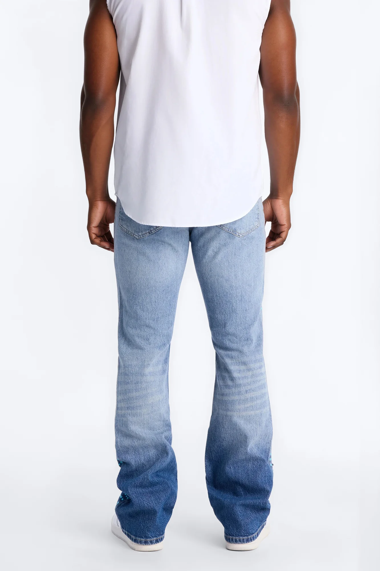 Stacked Slim Flare Pearl Strike Jeans - Light Blue Wash - Image 5