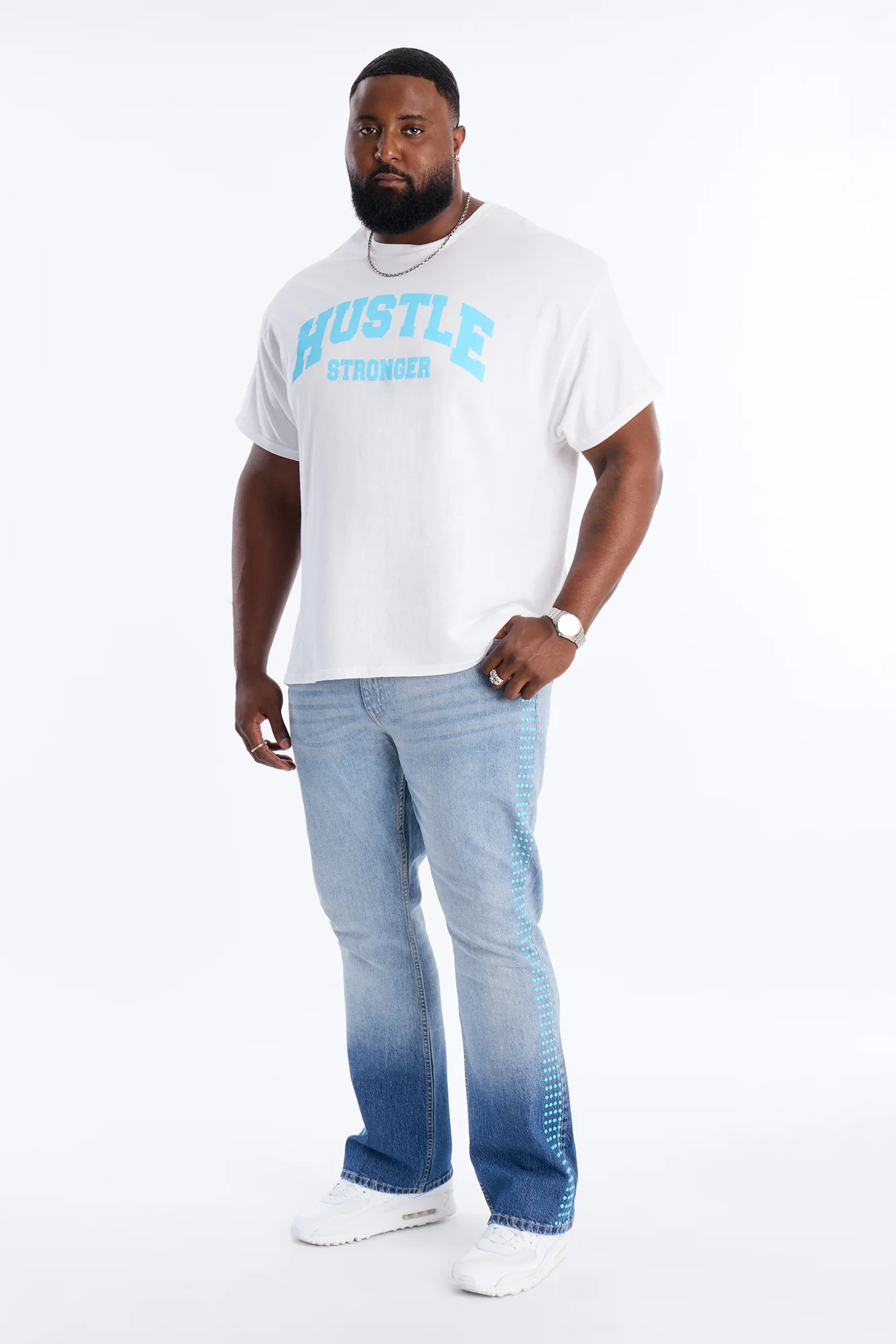 Stacked Slim Flare Pearl Strike Jeans - Light Blue Wash - Image 7
