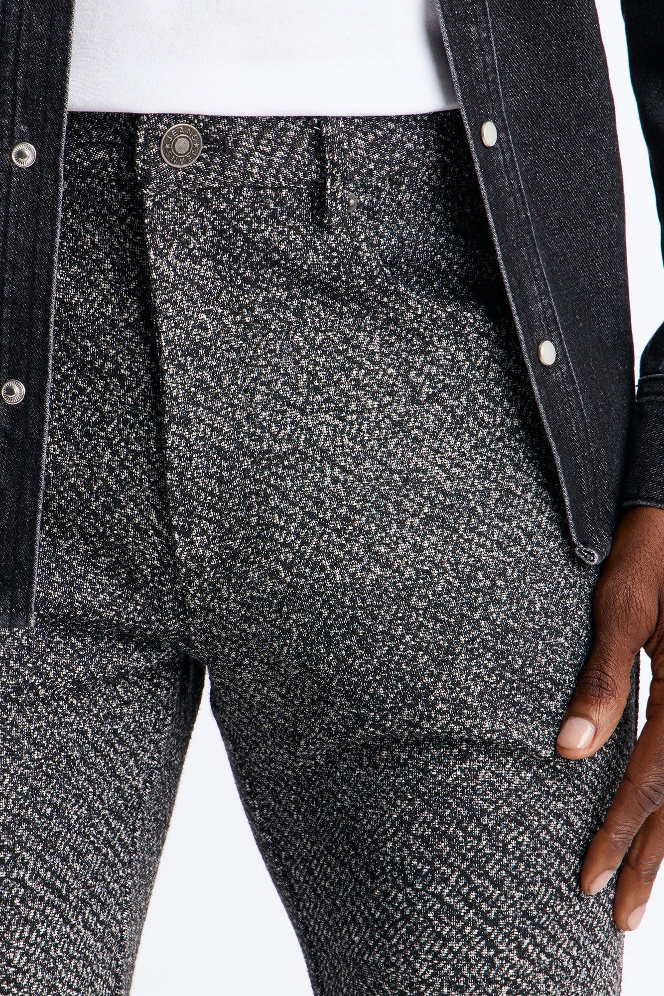 Stacked Slim Flare Tapestry Jean - Grey - Image 3