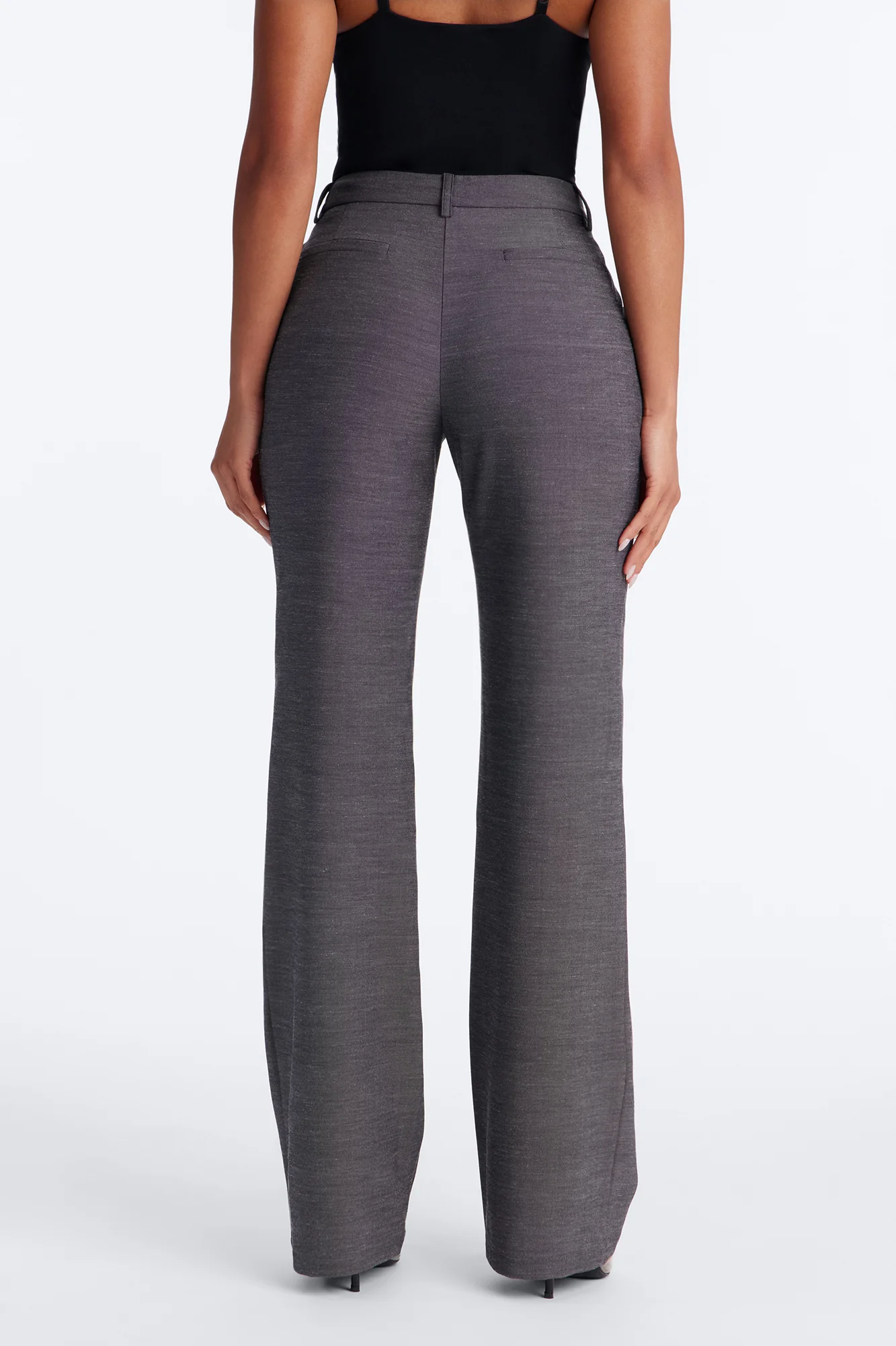 Stacy Low Rise Straight Leg Linen Trouser - Black - Image 4