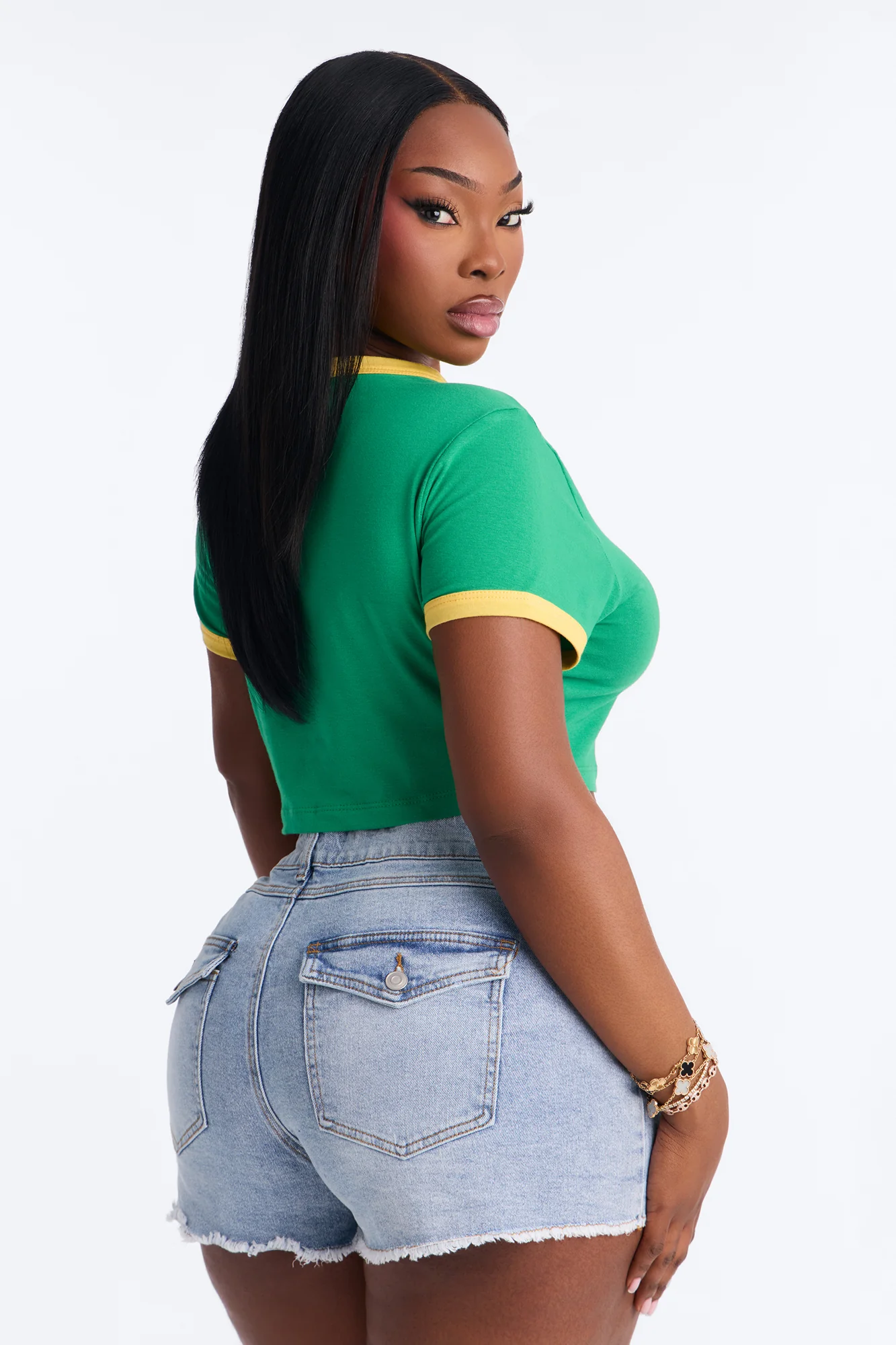 Star In Cabo Baby Tee - Green - Image 8