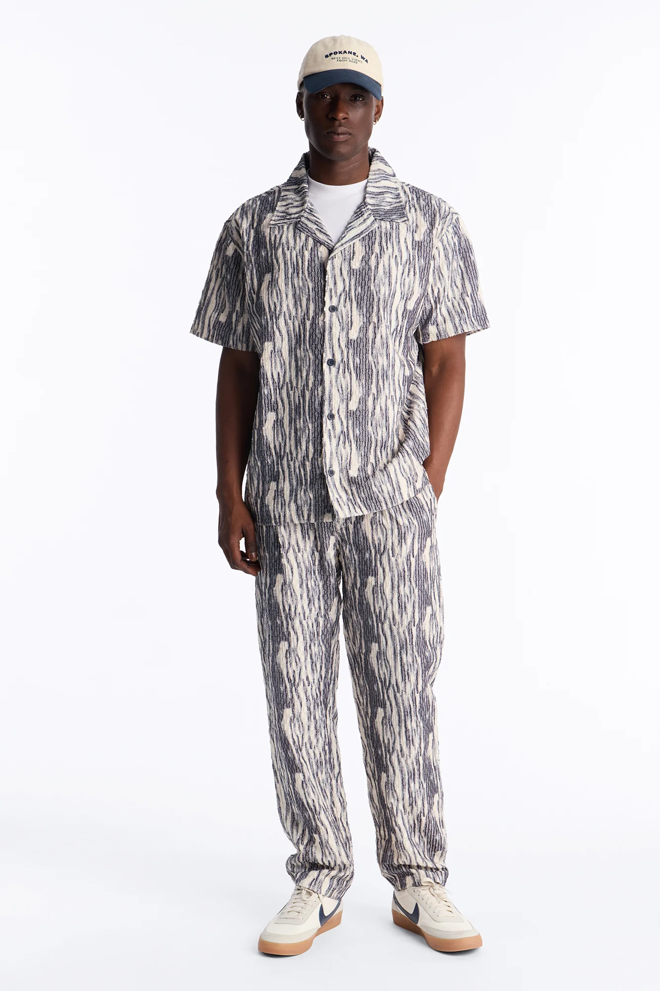 Starry Night Cuban Collar Button Up Shirt - Blue/combo - Image 2