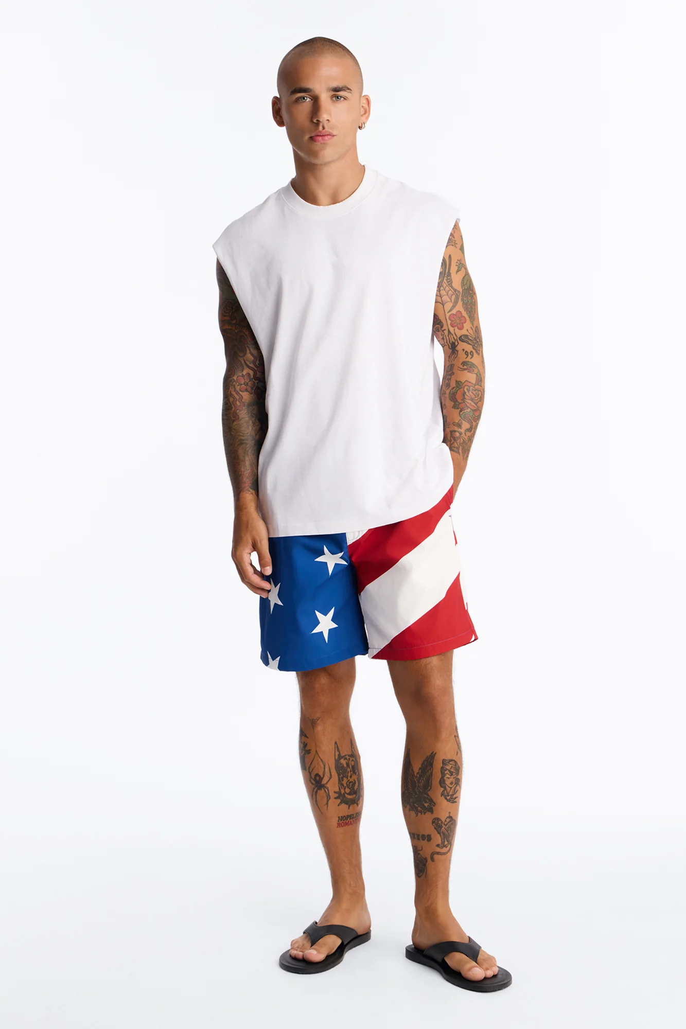 Stars And Stripes Swim Trunk 7″ - Multi Color - Image 2