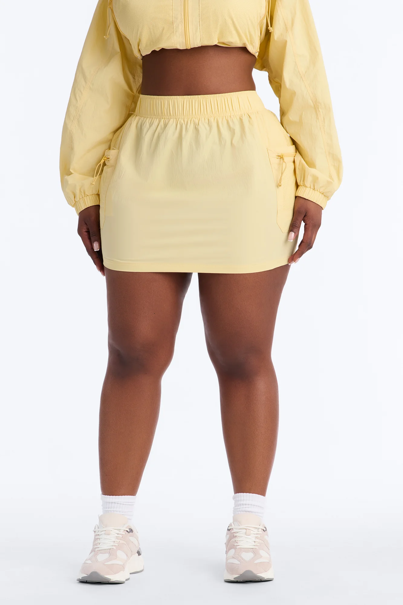 Stay Cool Windbreaker Mini Skirt - Butter Yellow - Image 6
