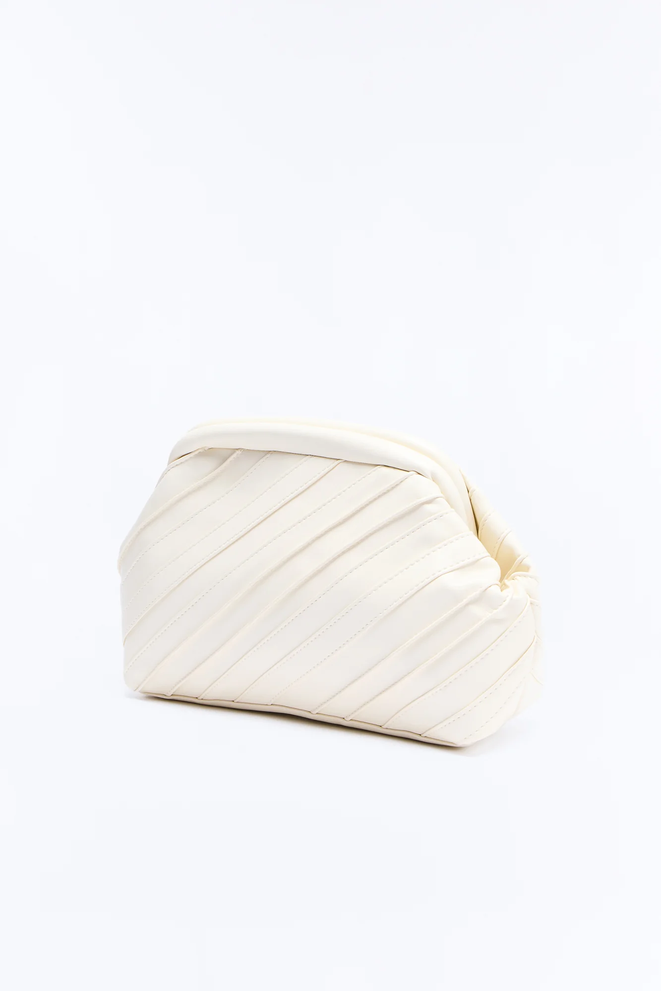 Stay In Your Lane Faux Leather Clutch Handbag - Ivory - Image 2