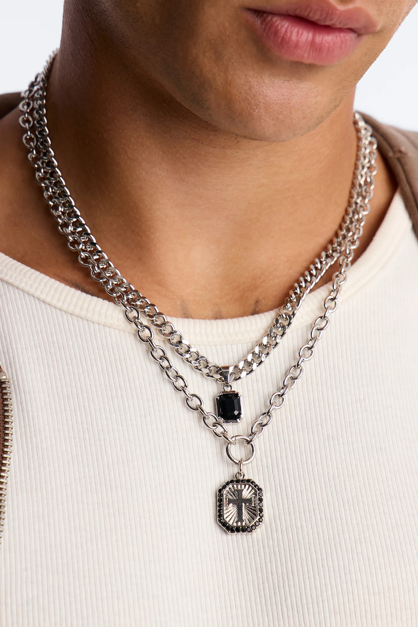 Stay On The Path Necklace Set - Silver - Image 3