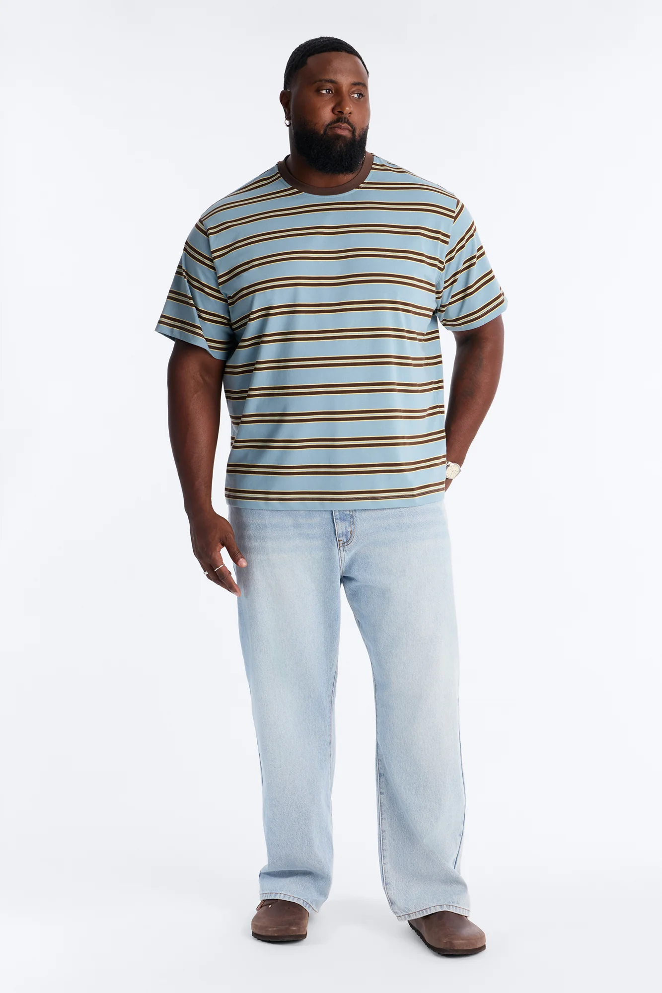 Stefan Stripe Crewneck Tee - Blue/combo - Image 6