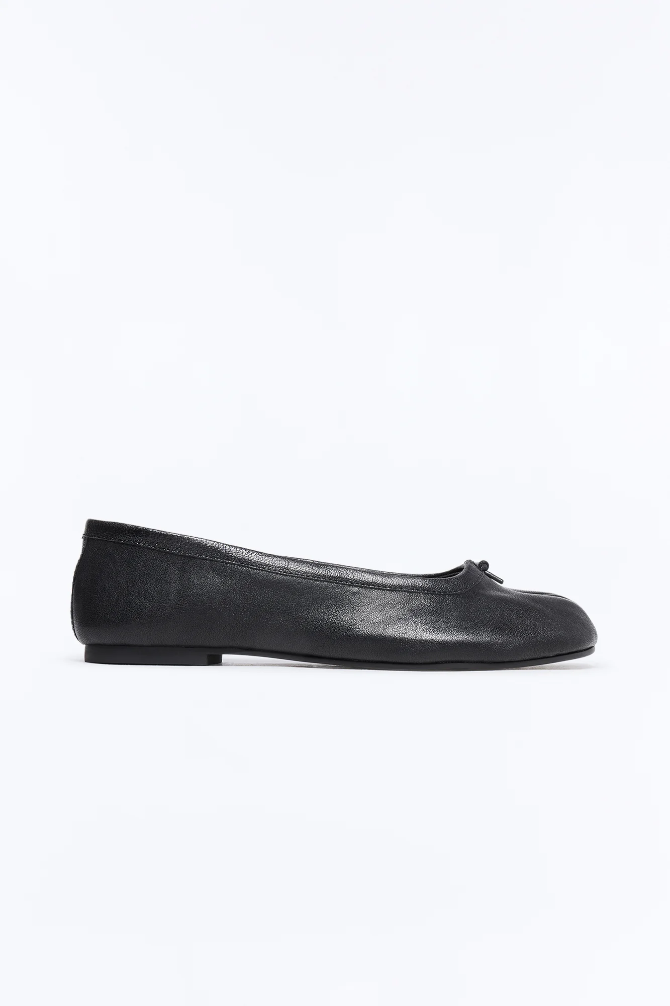 Steve Madden Calico Black Leather Split Toe Tabi Ballet Flat - Black - Image 3