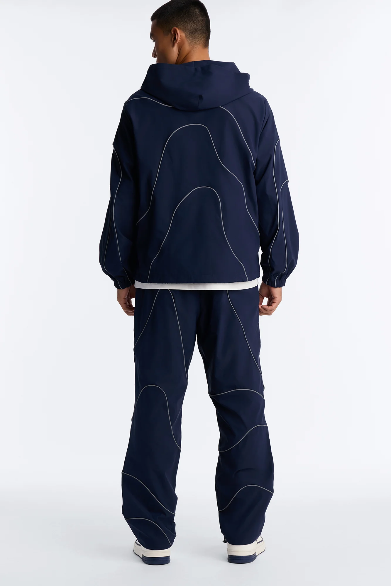 Straight Futuristic Mode Track Pant - Navy - Image 4