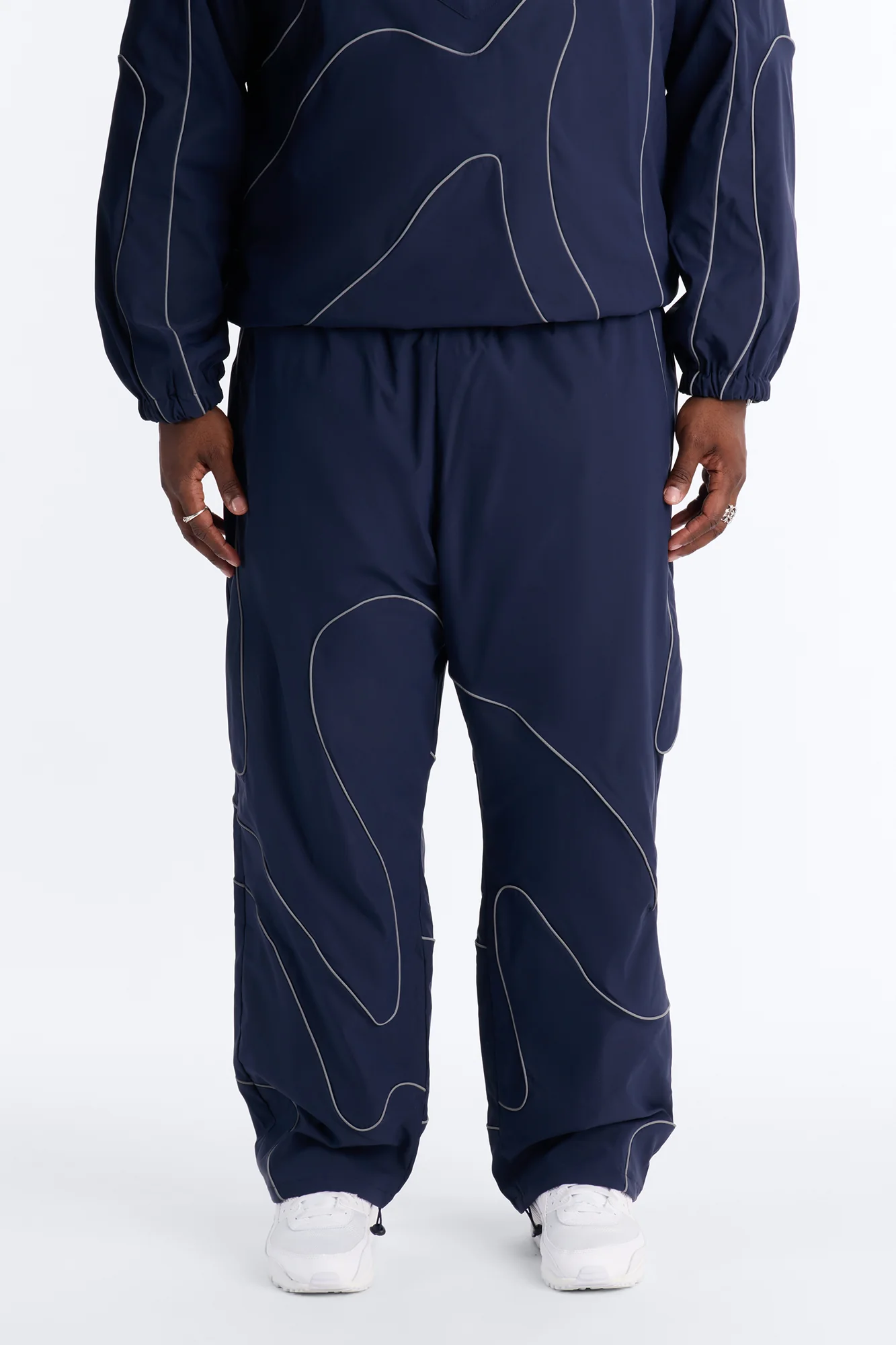 Straight Futuristic Mode Track Pant - Navy - Image 5