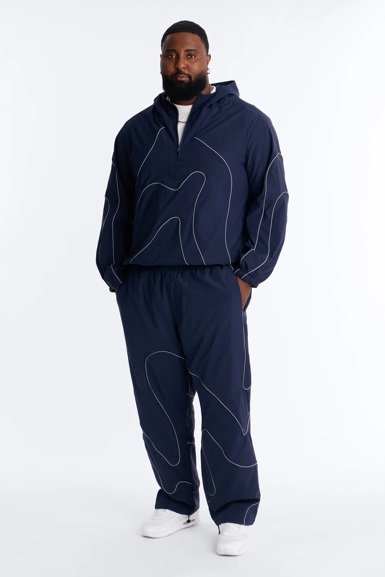Straight Futuristic Mode Track Pant - Navy - Image 6