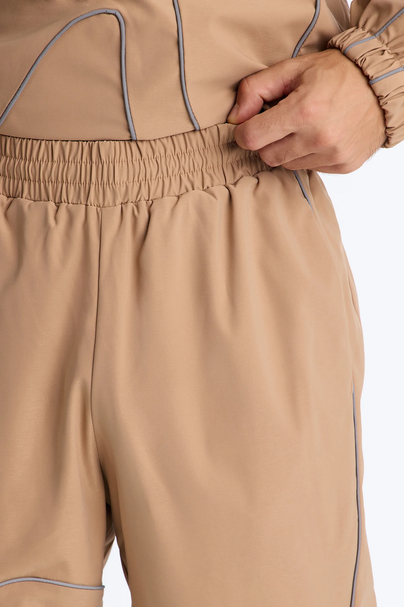 Straight Futuristic Mode Track Pant - Tan - Image 3