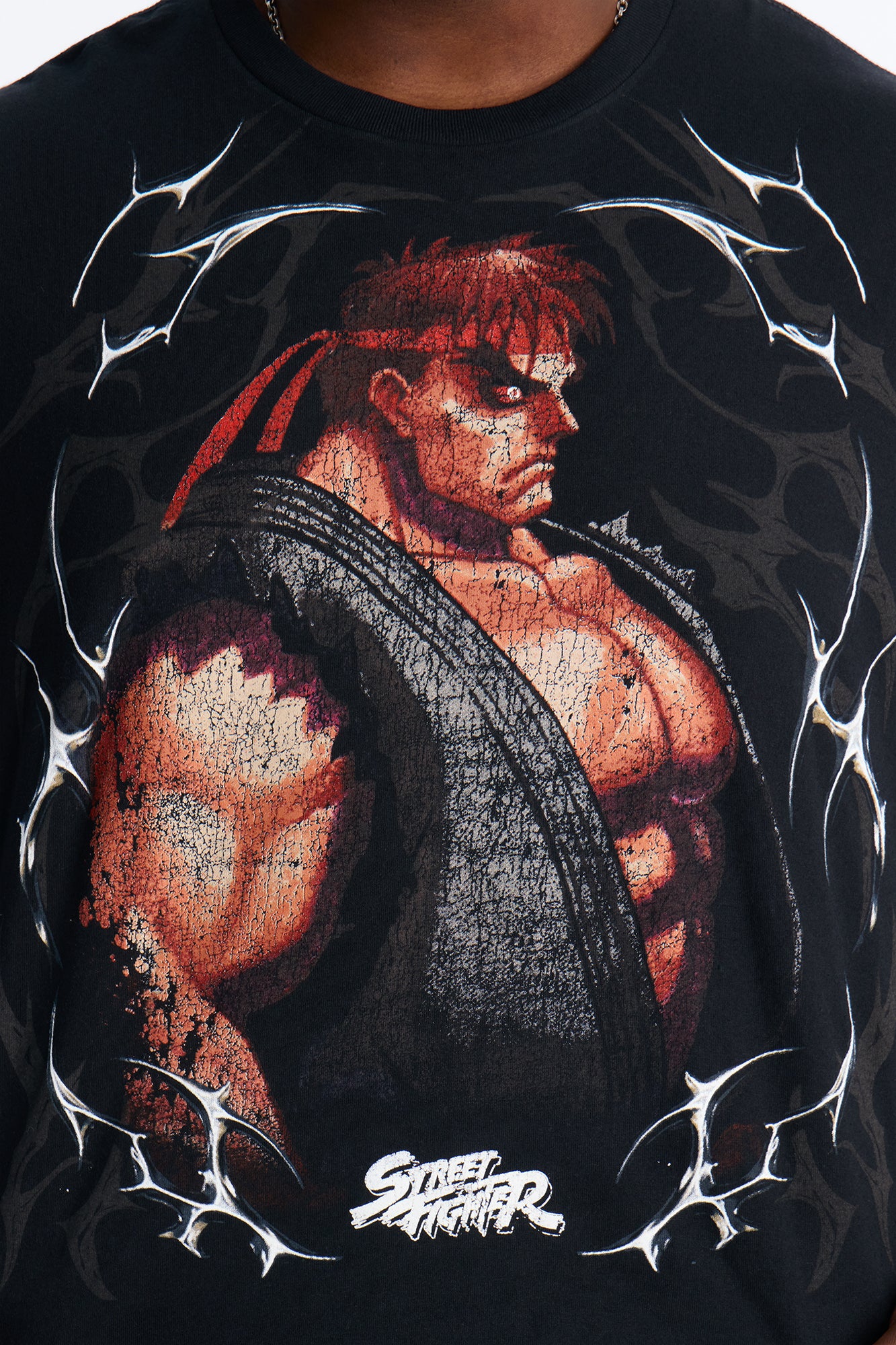 Street Fighter Evil Ryu Raging Demon Boxy Short Sleeve Tee - Black - Image 7