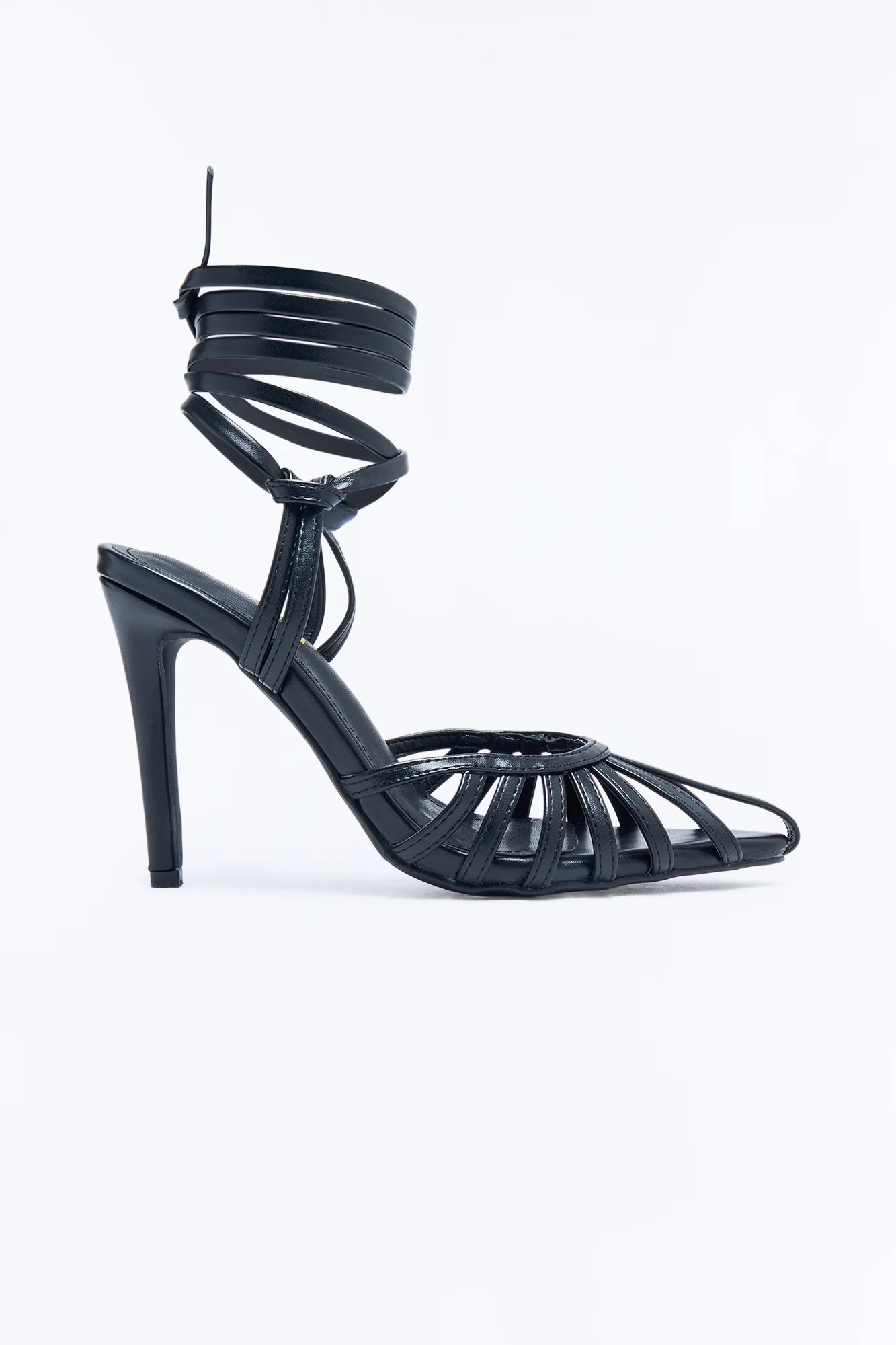 Subtle Statement Wrap Up Pumps - Black - Image 2