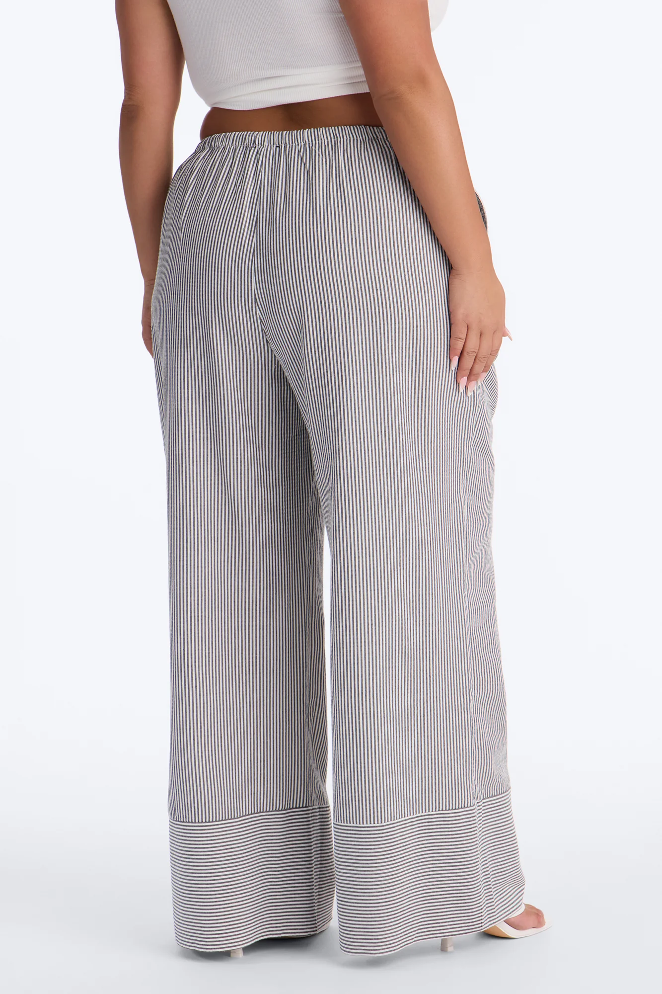 Suddenly I See Wide Leg Striped Pant - Black/White - Image 7