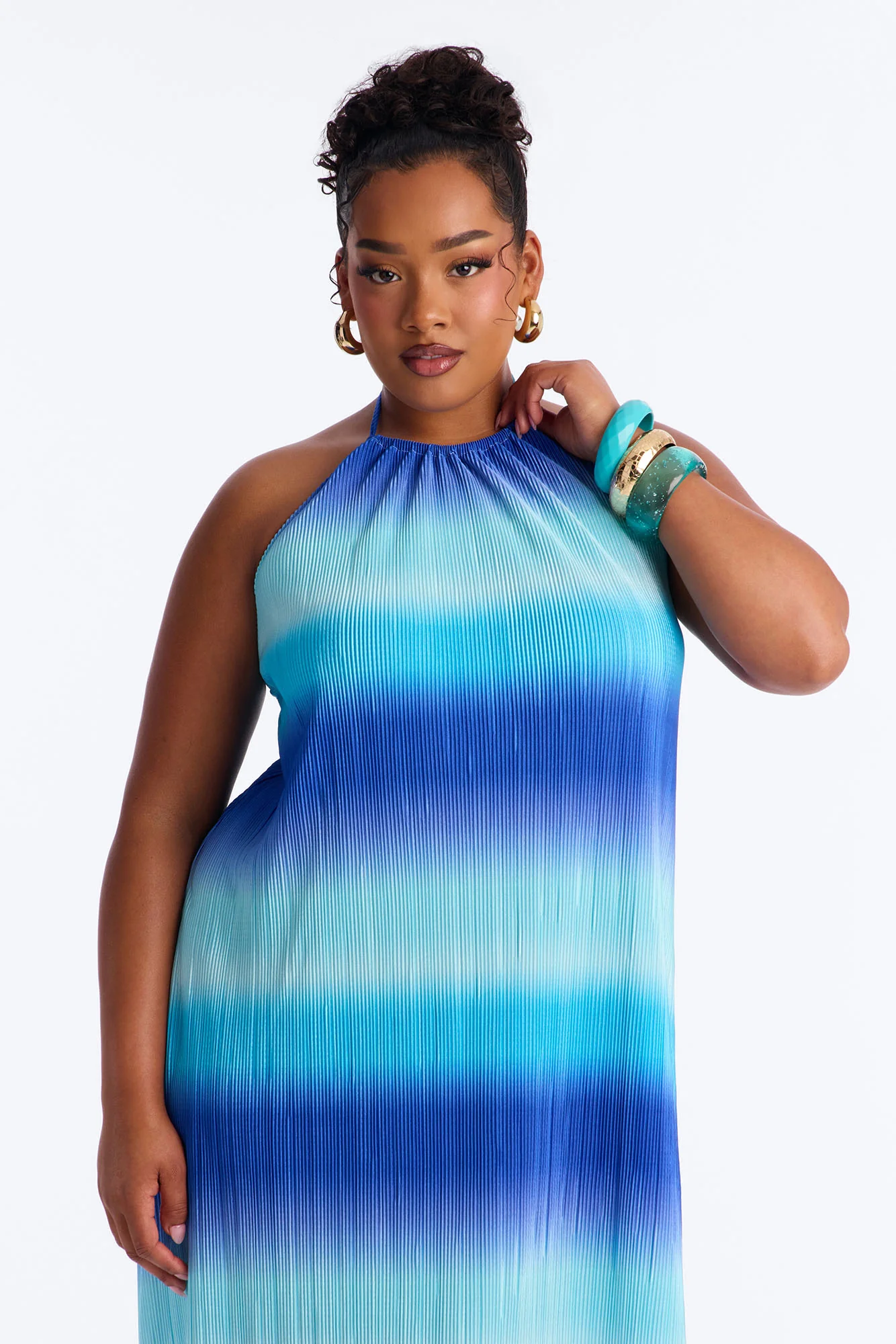 Summer Bliss Plisse Maxi Dress - Blue/combo - Image 6